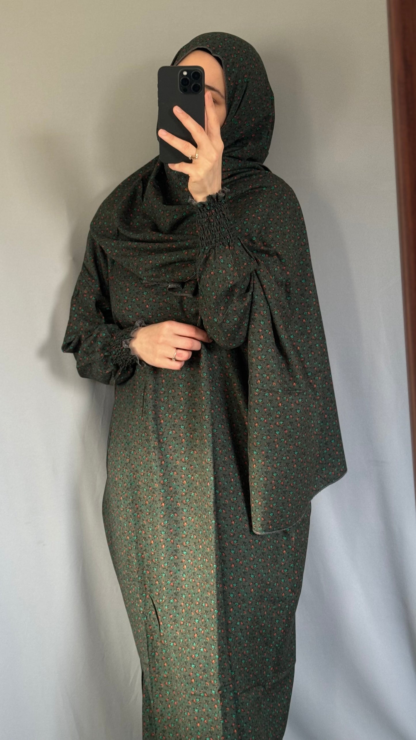 Elegant Green Prayer Dress, Prayer Outfit, Maxi Dress, Khimar, Islamic Dress, Prayer Abaya, Prayer set, Islamic gift, PrayerHijab, Umrah Abaya, Ramadan Abaya, One Size Prayer Dress