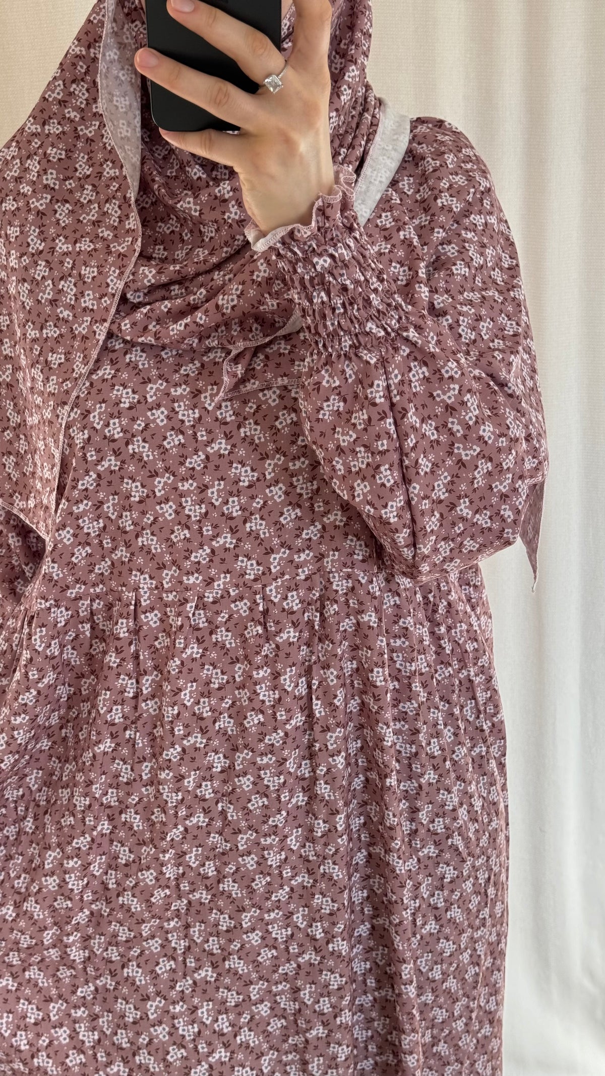 Pink Cotton Prayer Dress - with gathers under chest