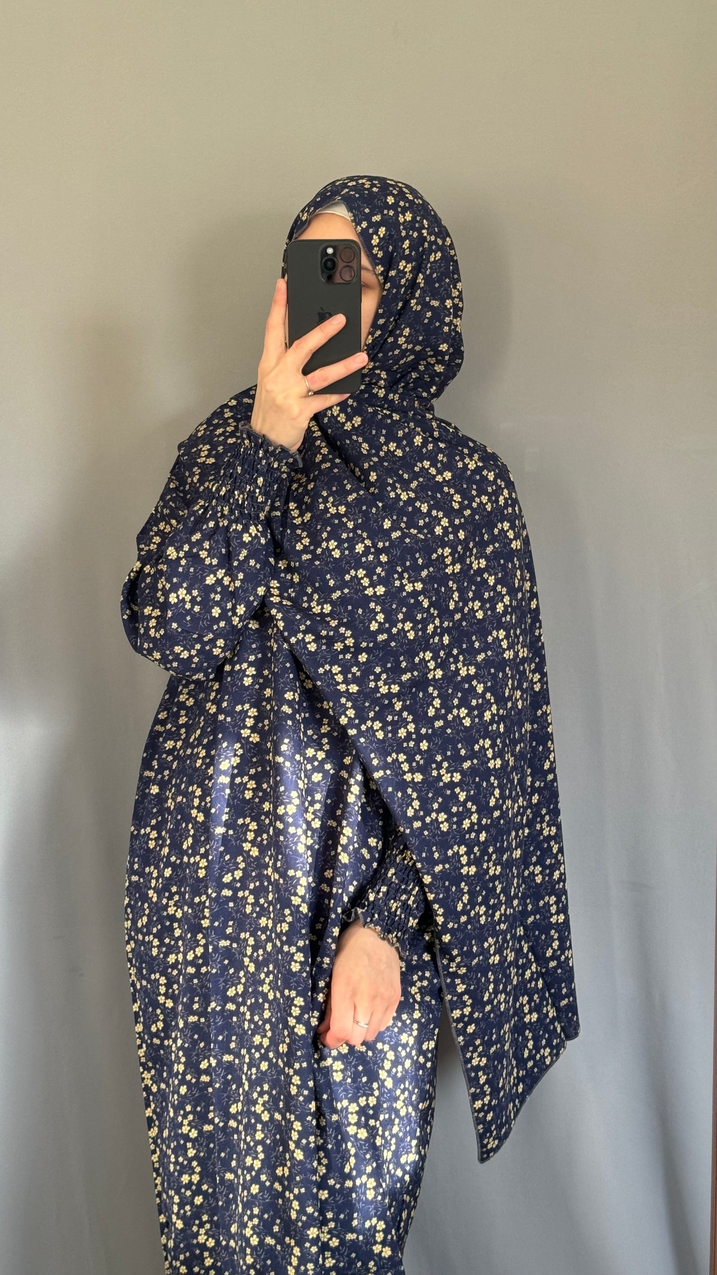 Navy Blue Prayer Dress / Overhead Abaya / Prayer Abaya Set / Prayer Dress for Woman / Prayer Clothes Muslim / Prayer Gown / Prayer Outfit/ Salah Dress / Namaz Dress