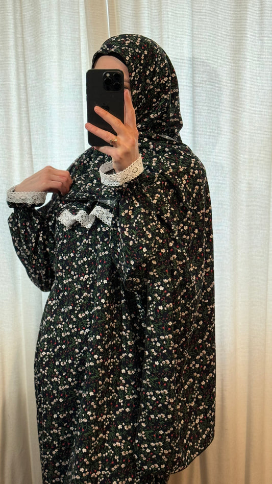 Floral Prayer Dress, Prayer clothes for women, Islamic Prayer dress, Prayer Outfit, Prayer Set, Prayer Hijab, Salah dress, Islamic Gift, Muslim clothing, Prayer abaya