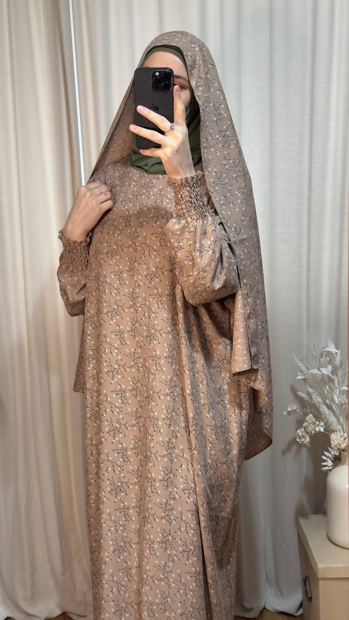 Dusty Pink One Piece Prayer dress with Built In Jersey Hijab, Prayer Abaya with integrated Hijab, Salah dress, Prayer set, Prayer outfit,Prayer clothes for women, Islamic Prayer dress, Ramadan Abaya