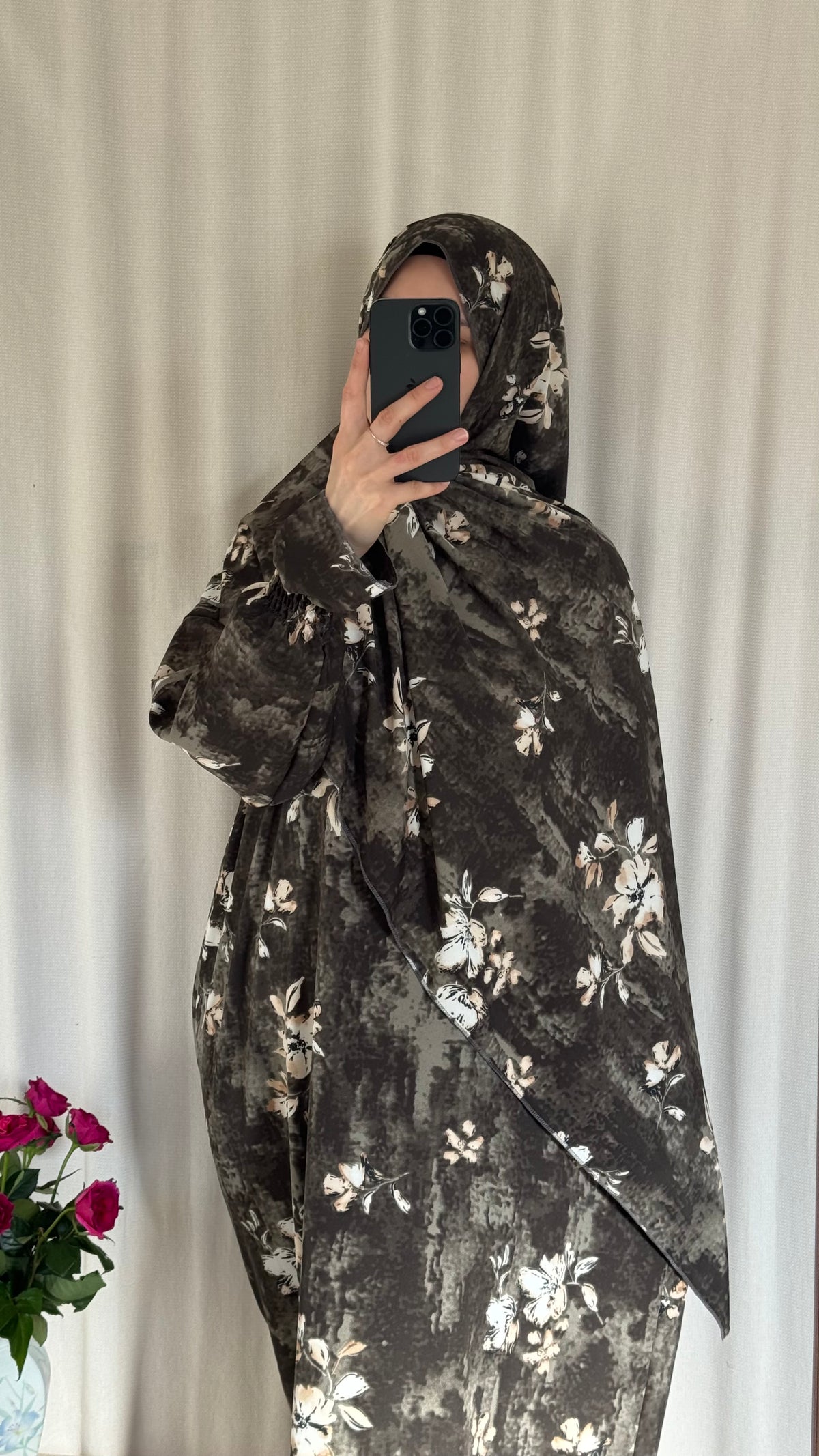 Grey Prayer Dress with Attached and Separate Hijab | Full Coverage Salah Dress for Namaz |
Salah Dress in 3 width Size | Lightweight Prayer Abaya