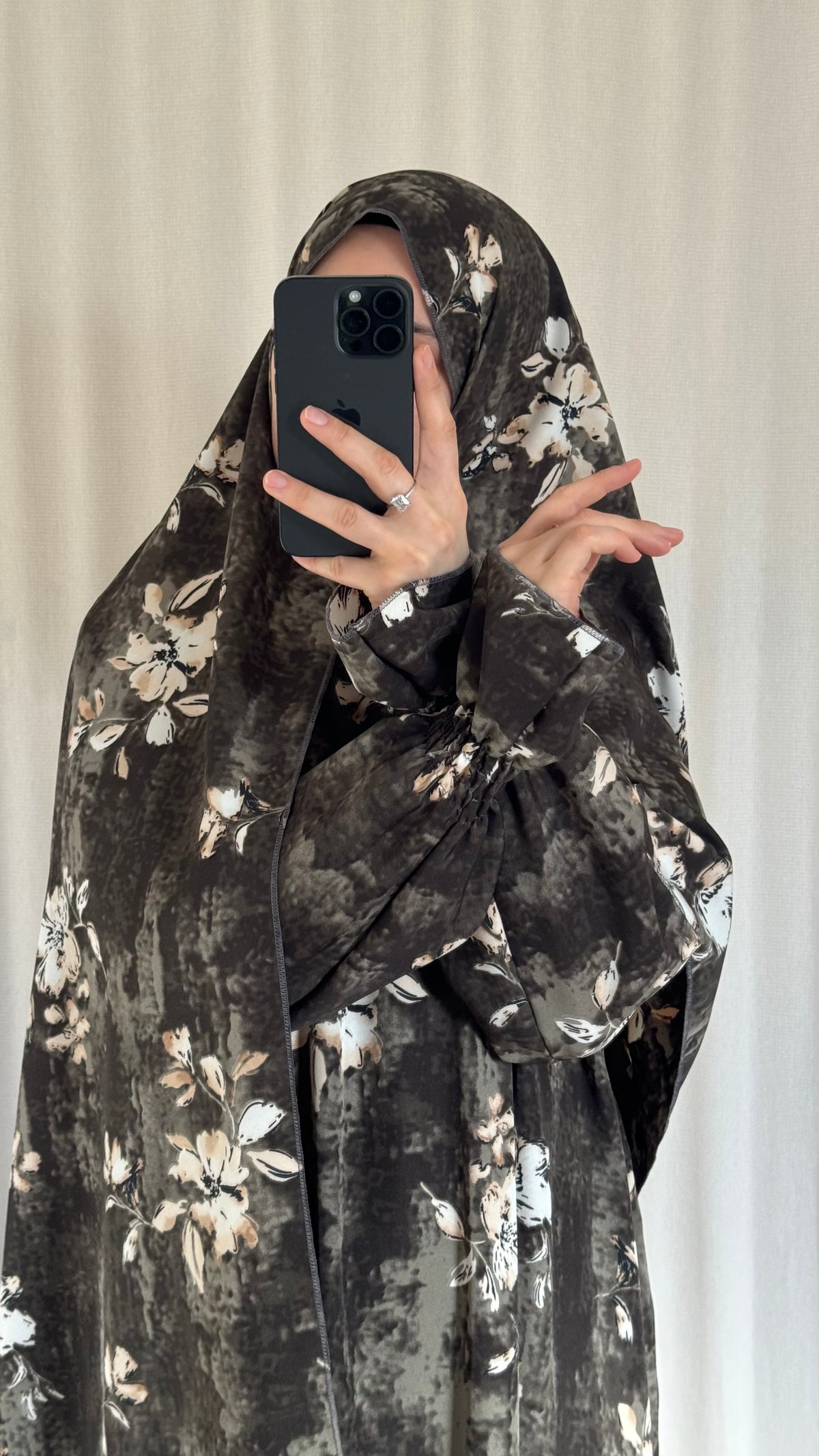 Grey Prayer Dress with Attached and Separate Hijab | Full Coverage Salah Dress for Namaz |
Salah Dress in 3 width Size | Lightweight Prayer Abaya