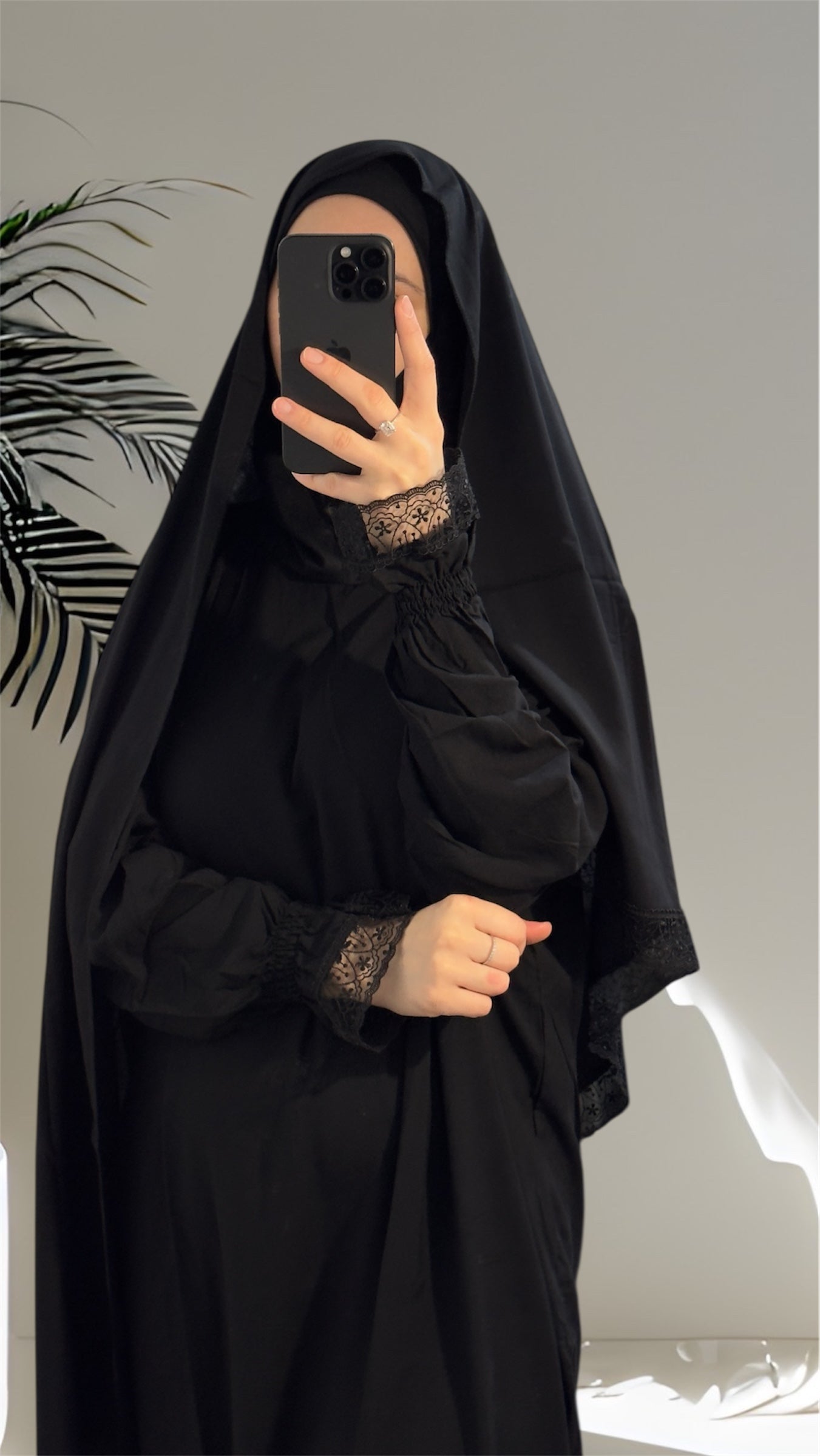 Black One Piece Prayer dress with Built In Jersey Bonnet, Prayer Abaya with integrated Hijab, Salah dress, Prayer set, Prayer outfit,Prayer clothes for women, Islamic Prayer dress, Ramadan Abaya