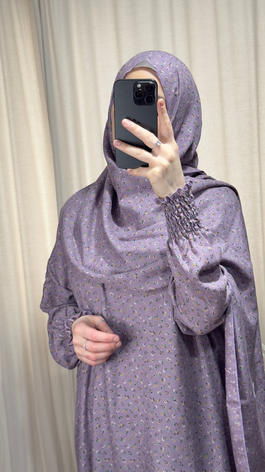 Elegant Purple Prayer Dress, Prayer Outfit, Maxi Dress, Khimar, Islamic Dress, Prayer Abaya, Prayer set, Islamic gift, PrayerHijab, Umrah Abaya, Ramadan Abaya, One Size Prayer Dress