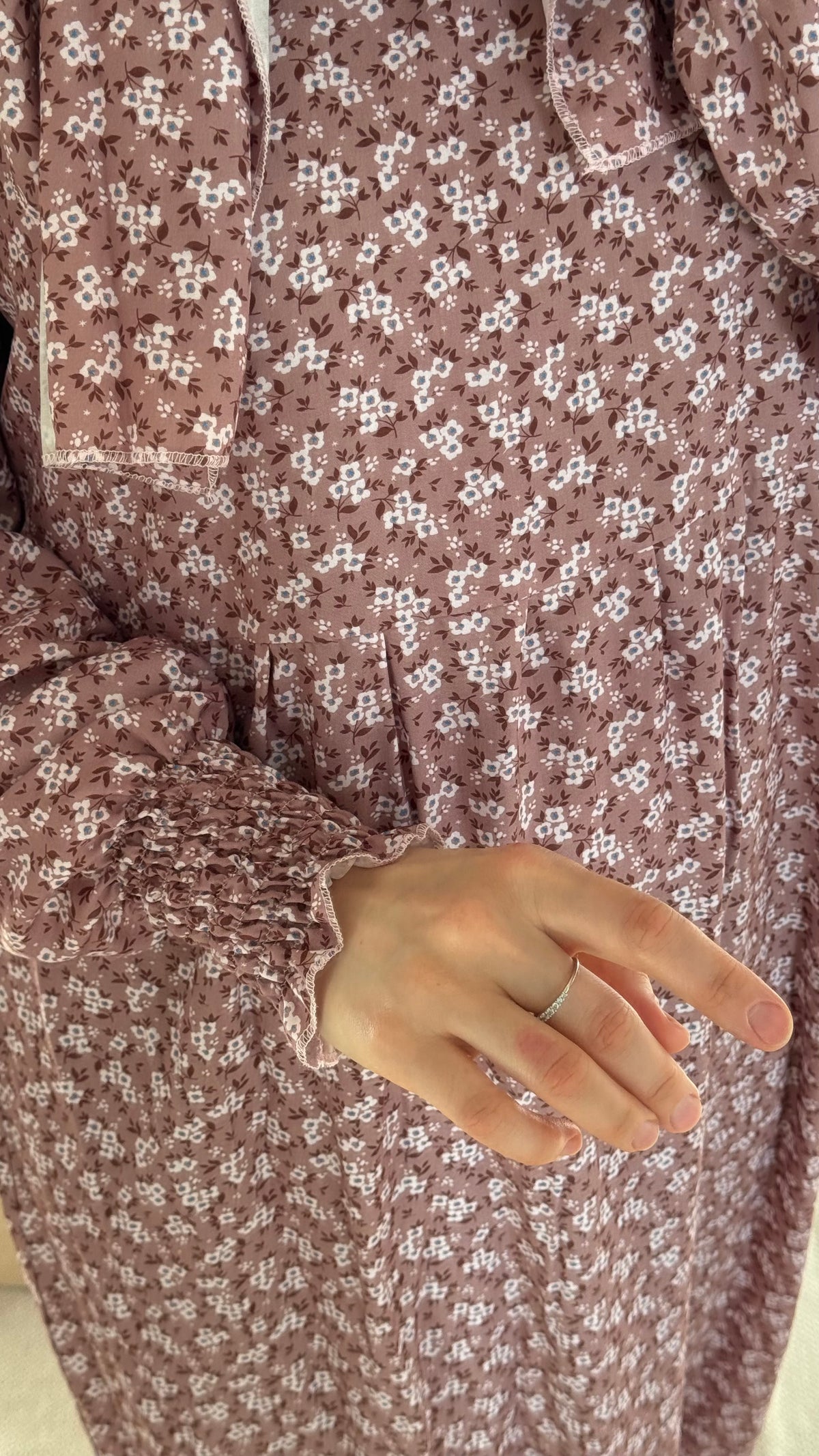 Pink Cotton Prayer Dress - with gathers under chest