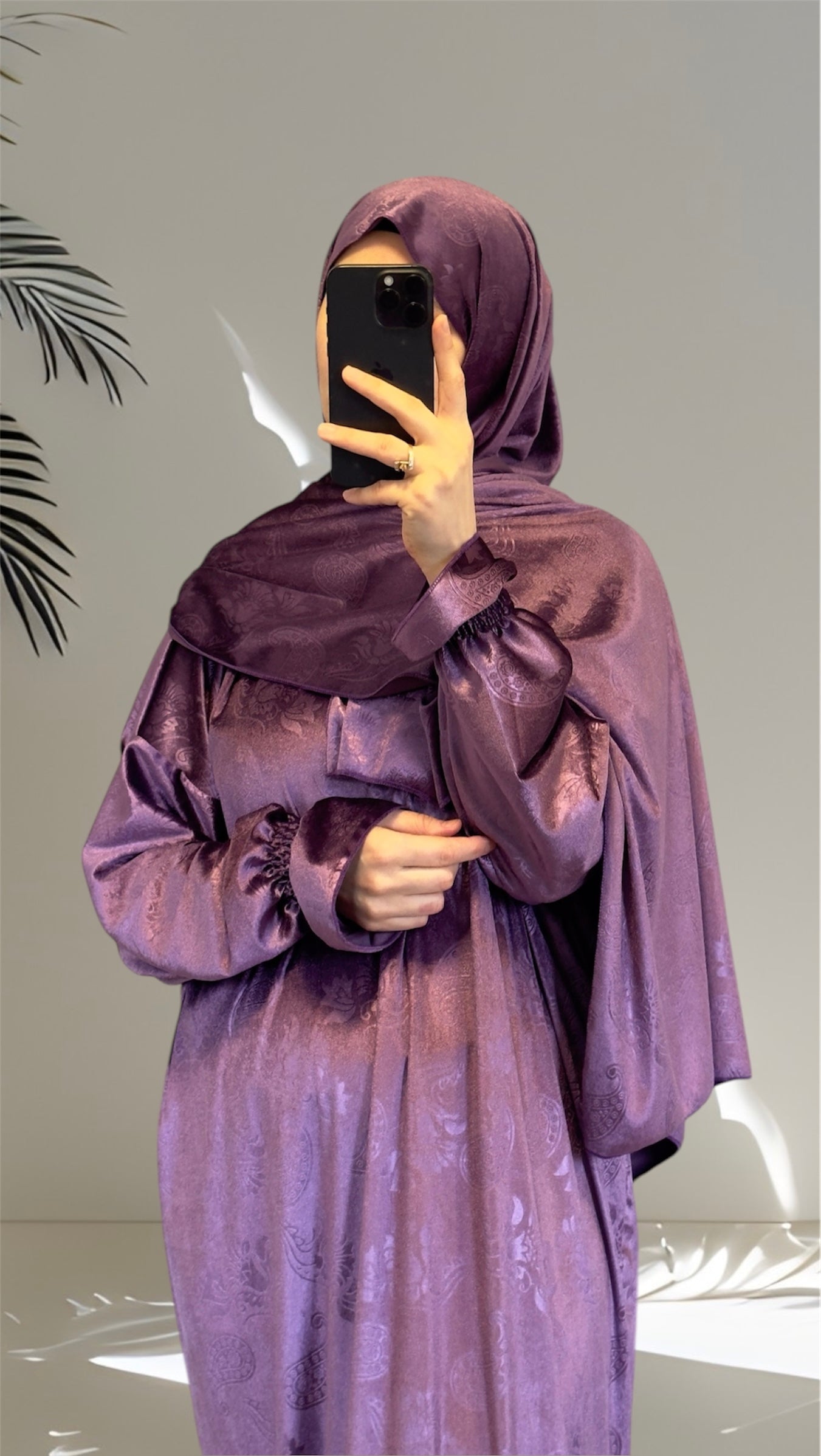 Purple Velvet Abaya, Prayer clothes for women, Islamic Prayer dress, Prayer Outfit, Prayer Set, Prayer Hijab, Salah dress, Islamic Gift, Muslim clothing, Prayer abaya