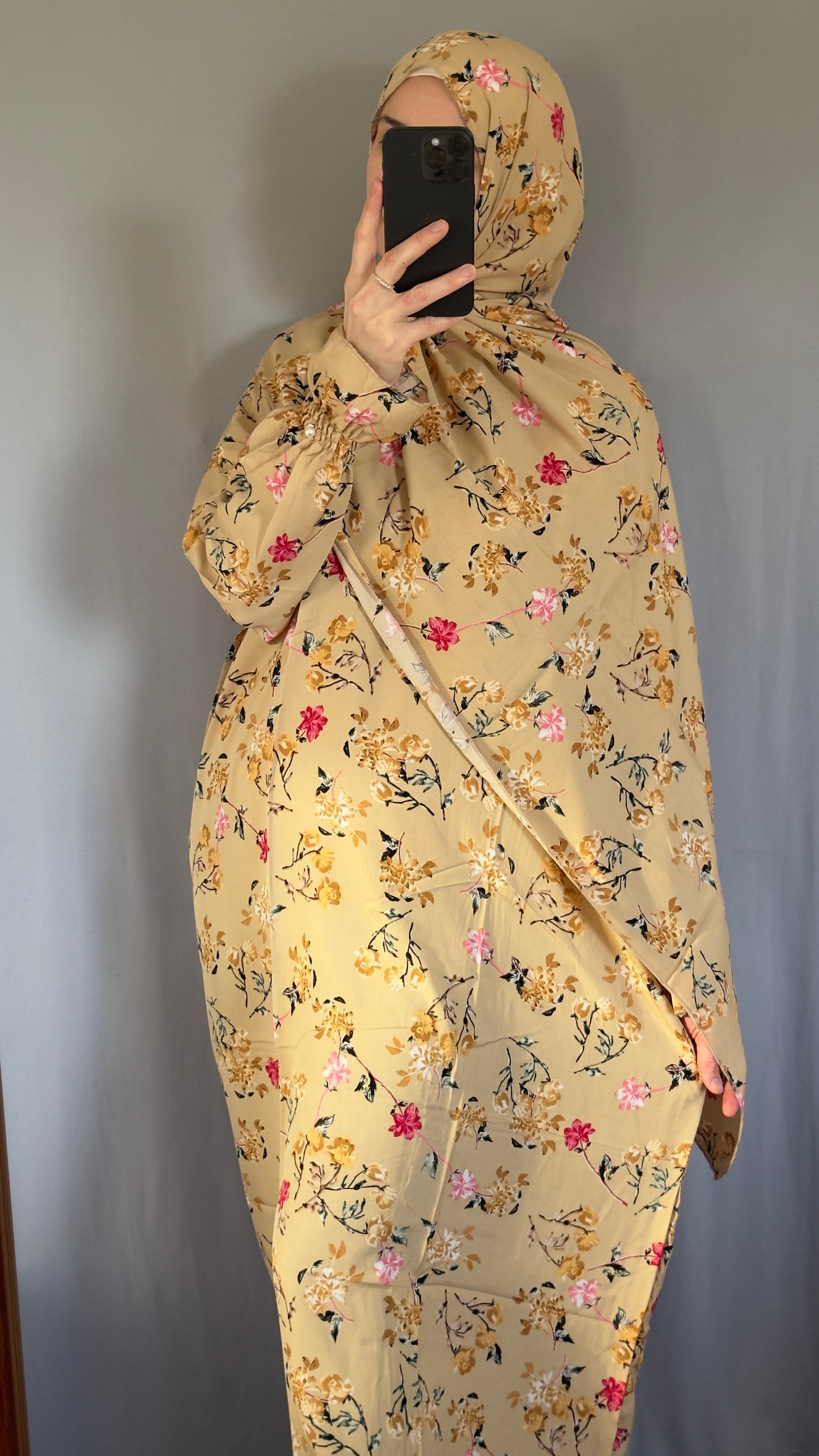 Beige Prayer Dress / Overhead Abaya / Prayer Abaya Set / Prayer Dress for Woman / Prayer Clothes Muslim / Prayer Gown / Prayer Outfit/ Salah Dress / Namaz Dress