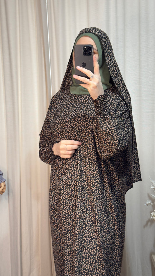 3 in 1 Prayer dress with Built In Jersey Bonnet, Prayer Abaya with integrated Hijab, Salah dress, Prayer set, Prayer outfit,Prayer clothes for women, Islamic Prayer dress, Ramadan Abaya