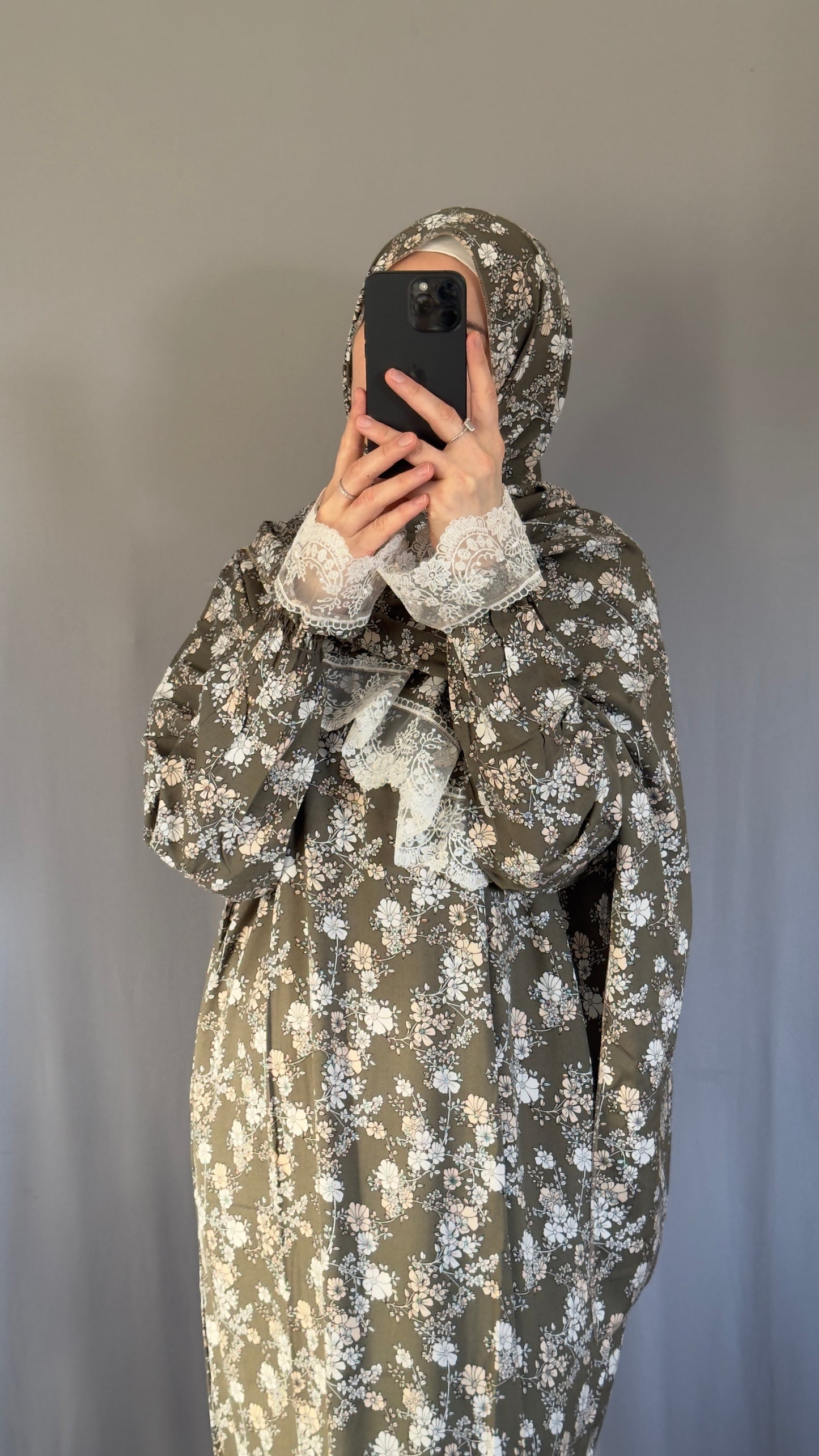 Olive Green Cotton Prayer Dress, Prayer clothes for women, Islamic Prayer dress, Prayer Outfit, Prayer Set, Prayer Hijab, Salah dress, Islamic Gift, Muslim clothing, Prayer abaya