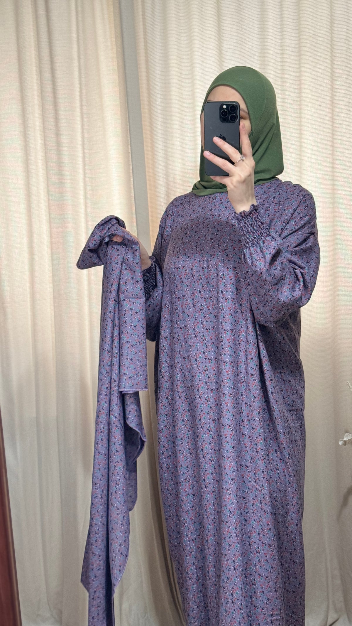 Purple One Piece Prayer dress with Built In Jersey Bonnet, Prayer Abaya with integrated Hijab, Salah dress, Prayer set, Prayer outfit,Prayer clothes for women, Islamic Prayer dress, Ramadan Abaya