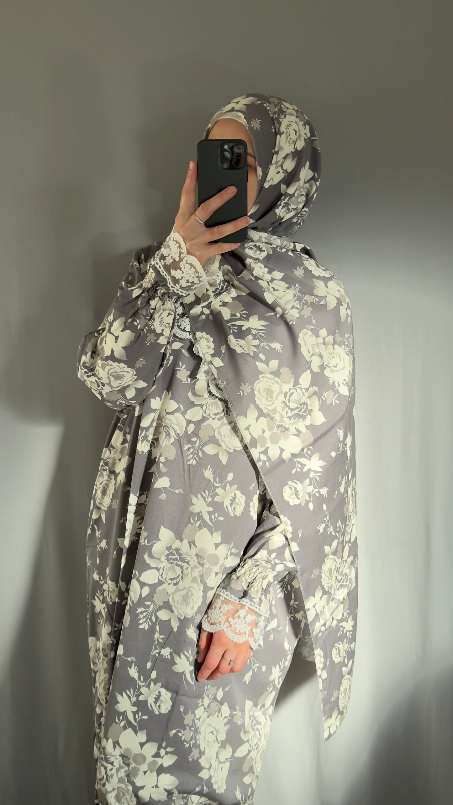 Grey Cotton Prayer Dress, Prayer clothes for women, Islamic Prayer dress, Prayer Outfit, Prayer Set, Prayer Hijab, Salah dress, Islamic Gift, Muslim clothing, Prayer abaya, Ramadan Dress