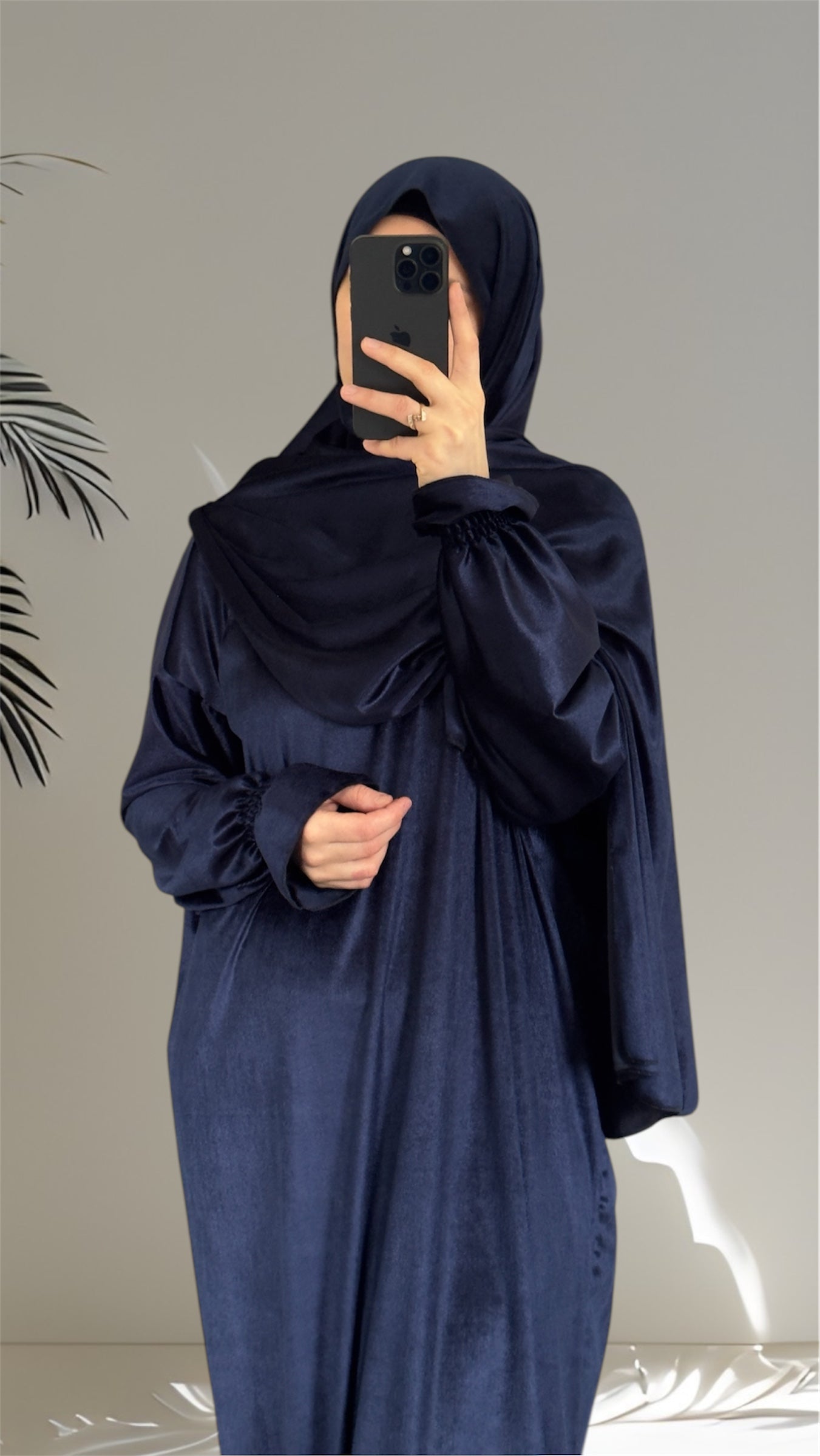 Navy Velvet Prayer Dress, Prayer clothes for women, Islamic Prayer dress, Prayer Outfit, Prayer Set, Prayer Hijab, Salah dress, Islamic Gift, Muslim clothing, Prayer abaya