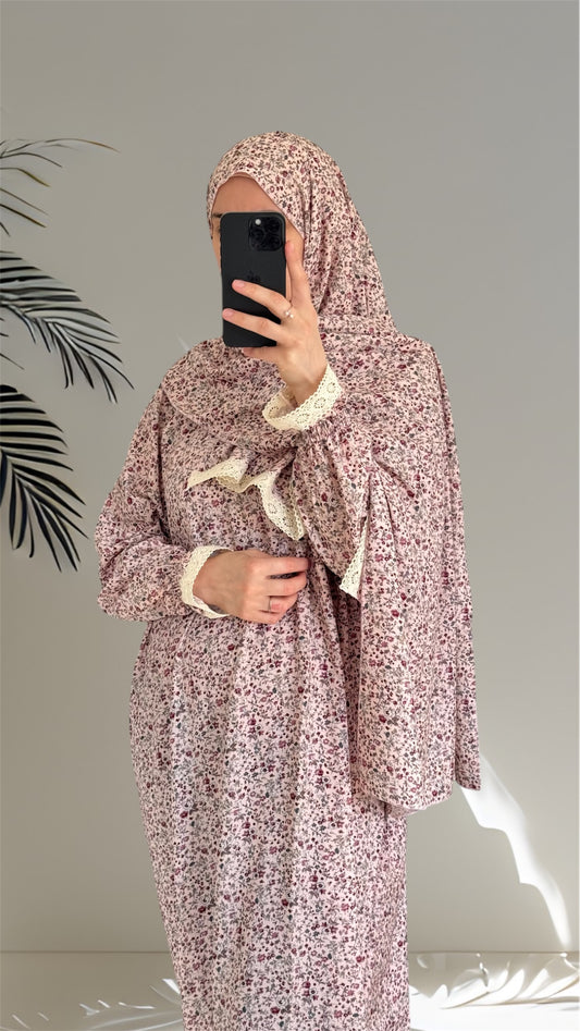 Overhead Abaya / Prayer Abaya Set / Pink Prayer Dress for Woman / Prayer Clothes Muslim / Prayer Gown / Prayer Outfit/ Salah Dress / Namaz Dress