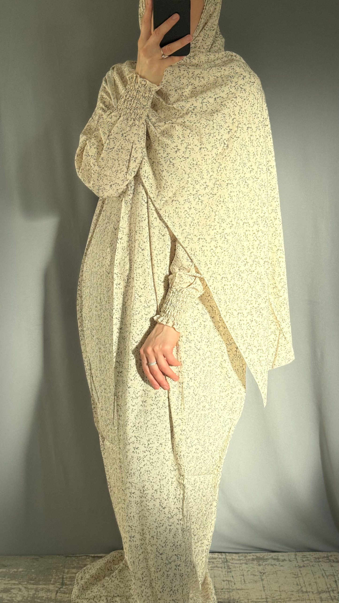 Elegant Beige Prayer Dress, Prayer Outfit, Maxi Dress, Khimar, Islamic Dress, Prayer Abaya, Prayer set, Islamic gift, PrayerHijab, Umrah Abaya, Ramadan Abaya, One Size Prayer Dress