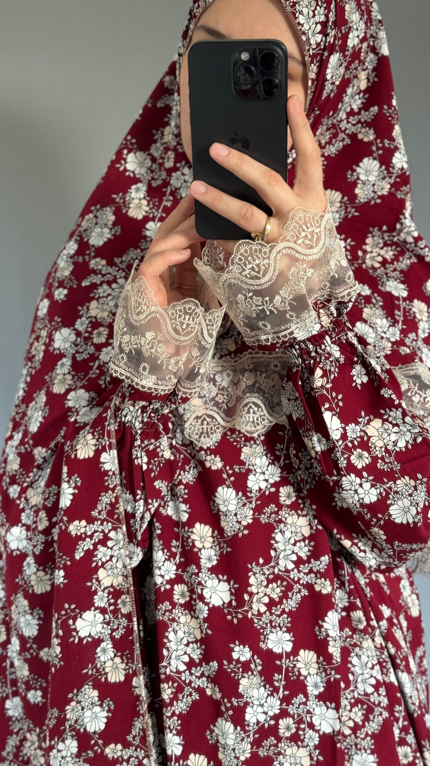 Burgundy Cotton Prayer Dress, Prayer clothes for women, Islamic Prayer dress, Prayer Outfit, Prayer Set, Prayer Hijab, Salah dress, Islamic Gift, Muslim clothing, Prayer abaya