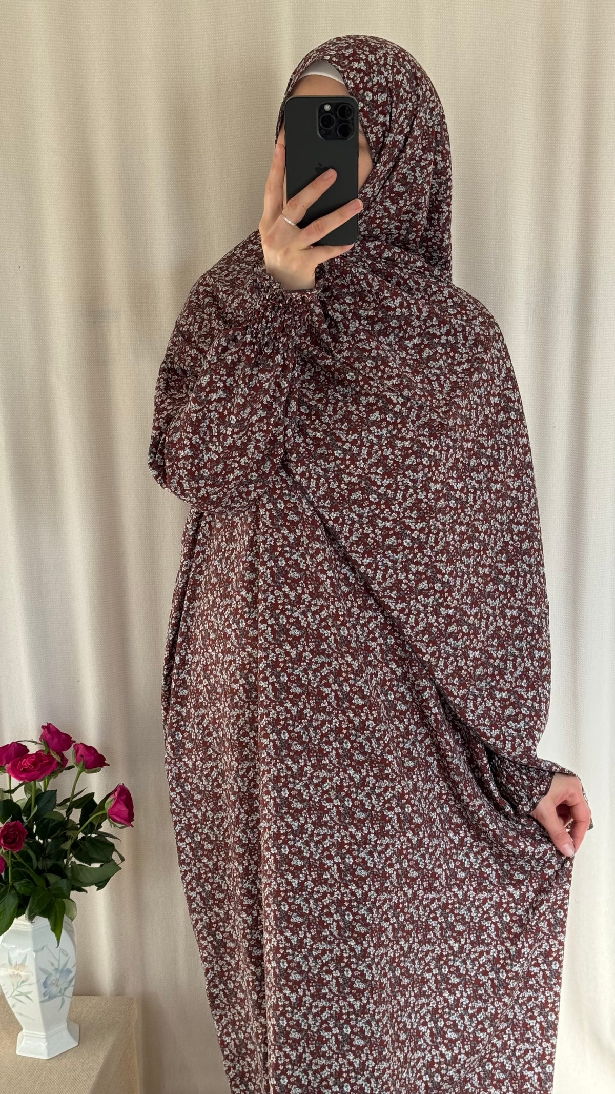 Brown Prayer Dress | Full Coverage Salah Dress for Namaz |
Breathable Cotton Salah Dress in 3 width Size | Islamic Prayer Clothes