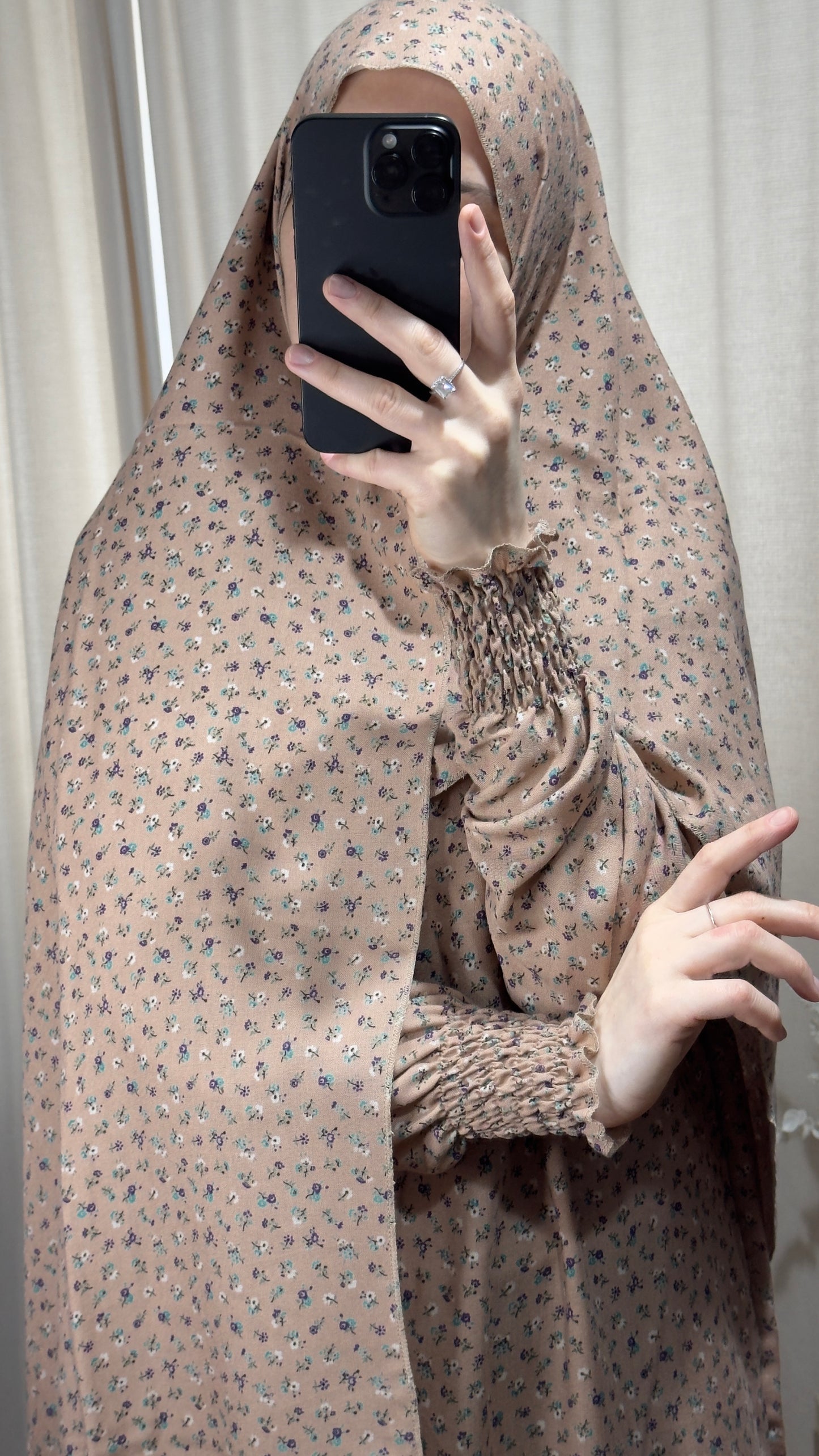 Beige Pink Prayer Dress / Overhead Abaya / Prayer Abaya Set / Prayer Dress for Woman / Prayer Clothes Muslim / Prayer Gown / Prayer Outfit/ Salah Dress / Namaz Dress