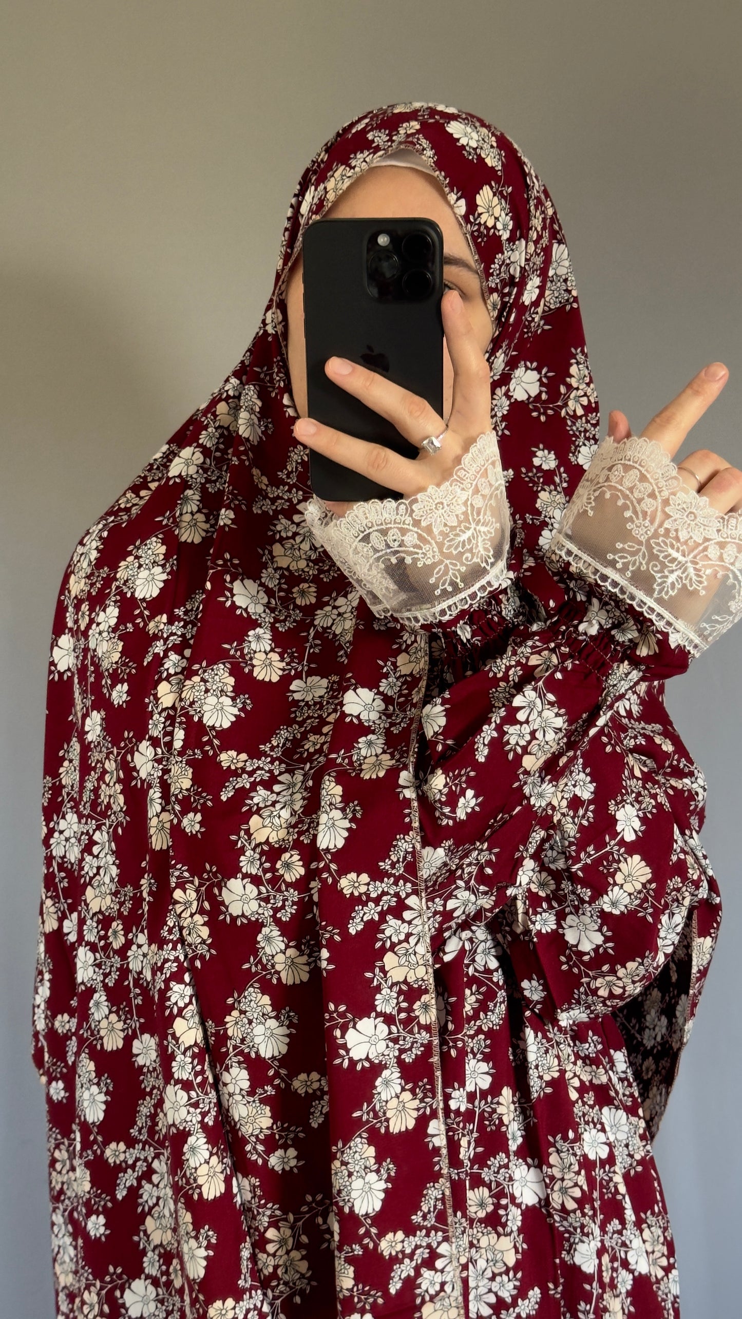 Burgundy Cotton Prayer Dress, Prayer clothes for women, Islamic Prayer dress, Prayer Outfit, Prayer Set, Prayer Hijab, Salah dress, Islamic Gift, Muslim clothing, Prayer abaya