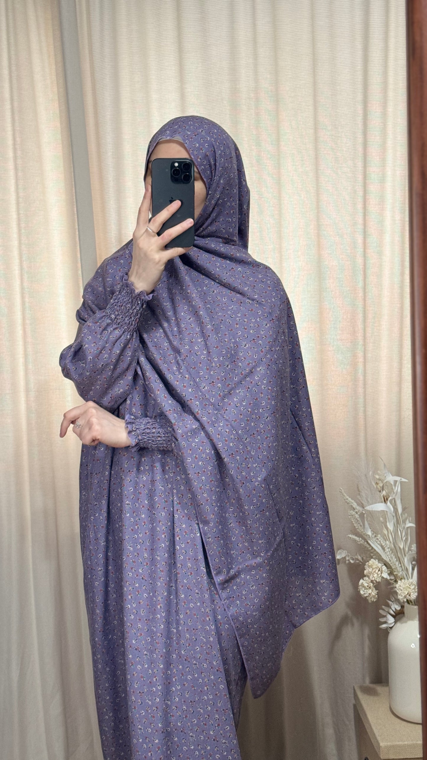 Purple Prayer Dress, PrayerHijab, Prayer Outfit, Maxi Dress, Khimar, Islamic Dress, Prayer Abaya, Prayer set, Islamic gift, Umrah Abaya, Ramadan Abaya, One Size Prayer Dress, Eid gift
