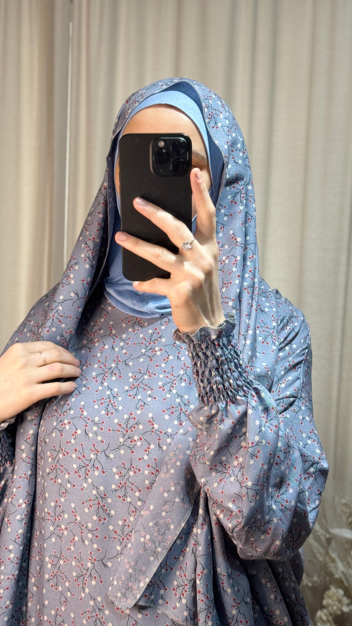 Light Blue One Piece Prayer dress with Built In Jersey Bonnet, Prayer Abaya with integrated Hijab, Salah dress, Prayer set, Prayer outfit,Prayer clothes for women, Islamic Prayer dress, Ramadan Abaya