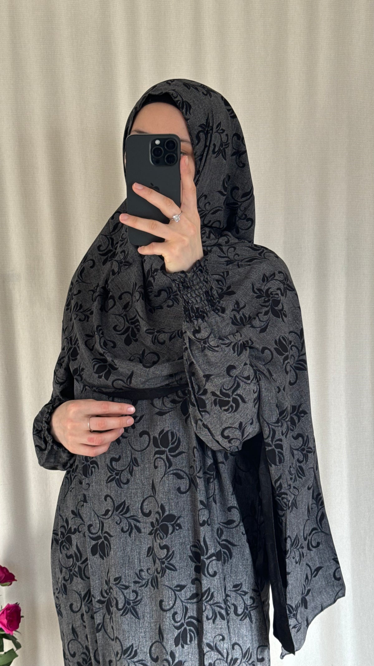Grey Prayer Dress with Attached and Separate Hijab | Full Coverage Salah Dress for Namaz |
Breathable Cotton Salah Dress in 3 width Size | Lightweight Prayer Abaya