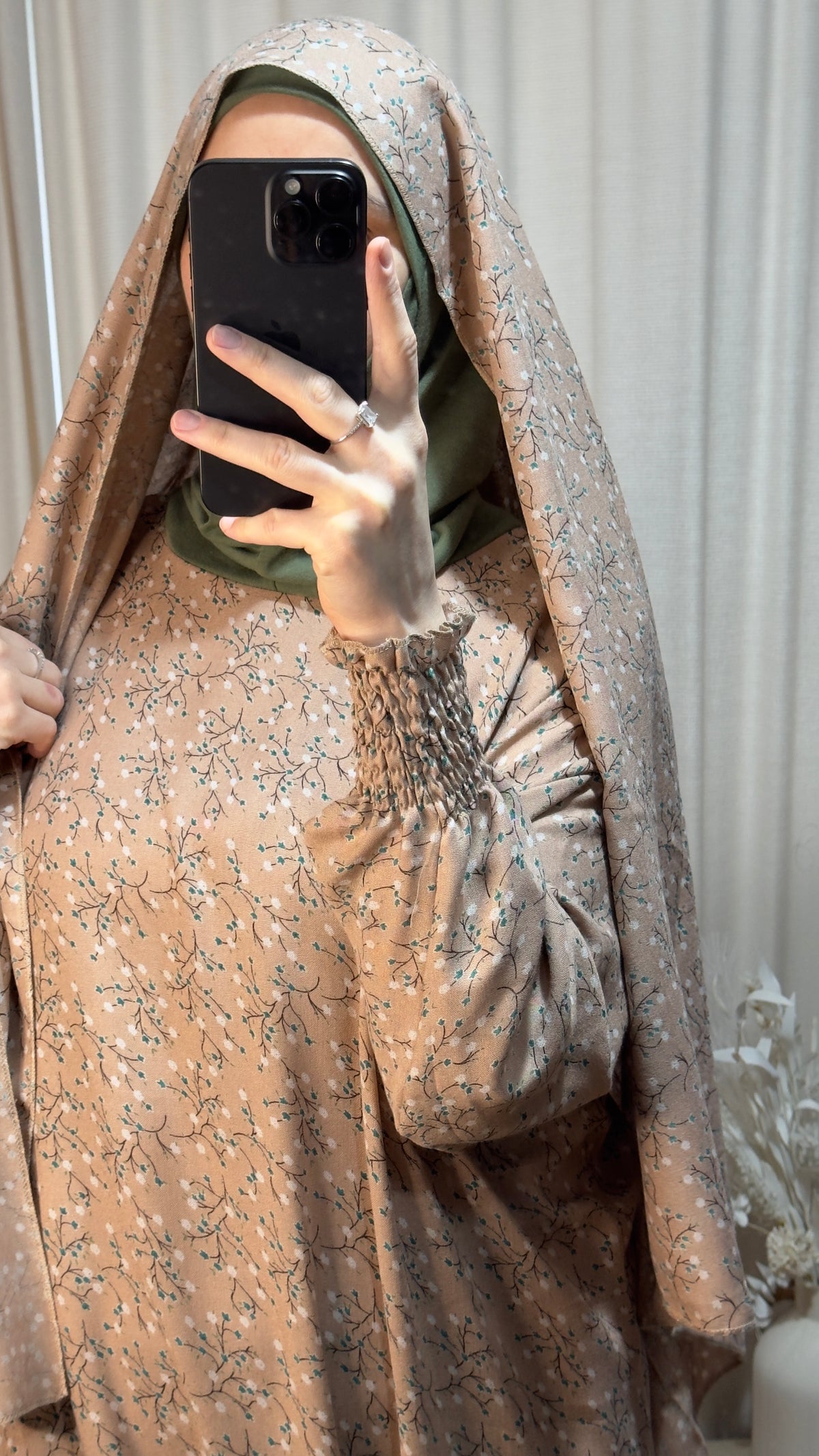 Dusty Pink One Piece Prayer dress with Built In Jersey Hijab, Prayer Abaya with integrated Hijab, Salah dress, Prayer set, Prayer outfit,Prayer clothes for women, Islamic Prayer dress, Ramadan Abaya