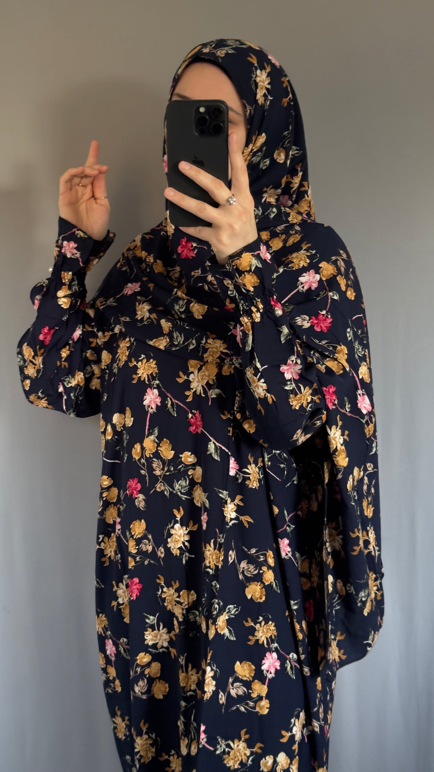 Navy Blue Prayer Dress / Overhead Abaya / Prayer Abaya Set / Prayer Dress for Woman / Prayer Clothes Muslim / Prayer Gown / Prayer Outfit/ Salah Dress / Namaz Dress