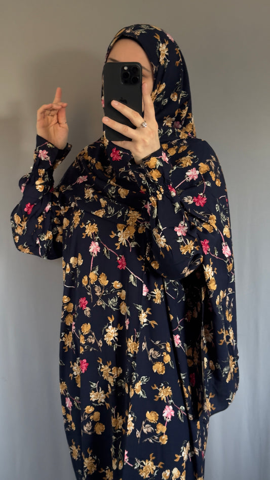 Navy Blue Prayer Dress / Overhead Abaya / Prayer Abaya Set / Prayer Dress for Woman / Prayer Clothes Muslim / Prayer Gown / Prayer Outfit/ Salah Dress / Namaz Dress