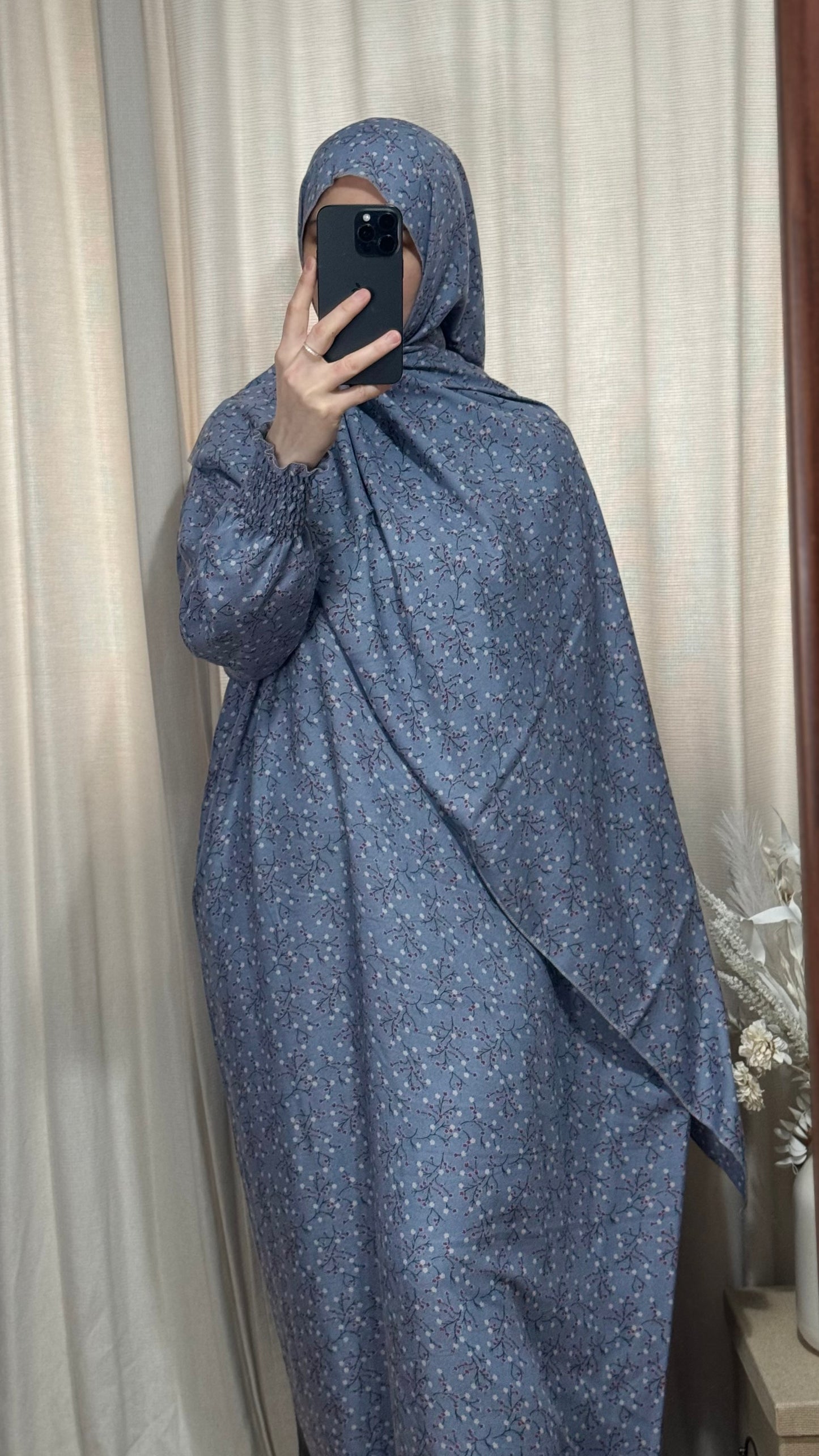 Blue Prayer Dress / Overhead Abaya / Prayer Abaya Set / Prayer Dress for Woman / Prayer Clothes Muslim / Prayer Gown / Prayer Outfit/ Salah Dress / Namaz Dress / Ramadan Outfit