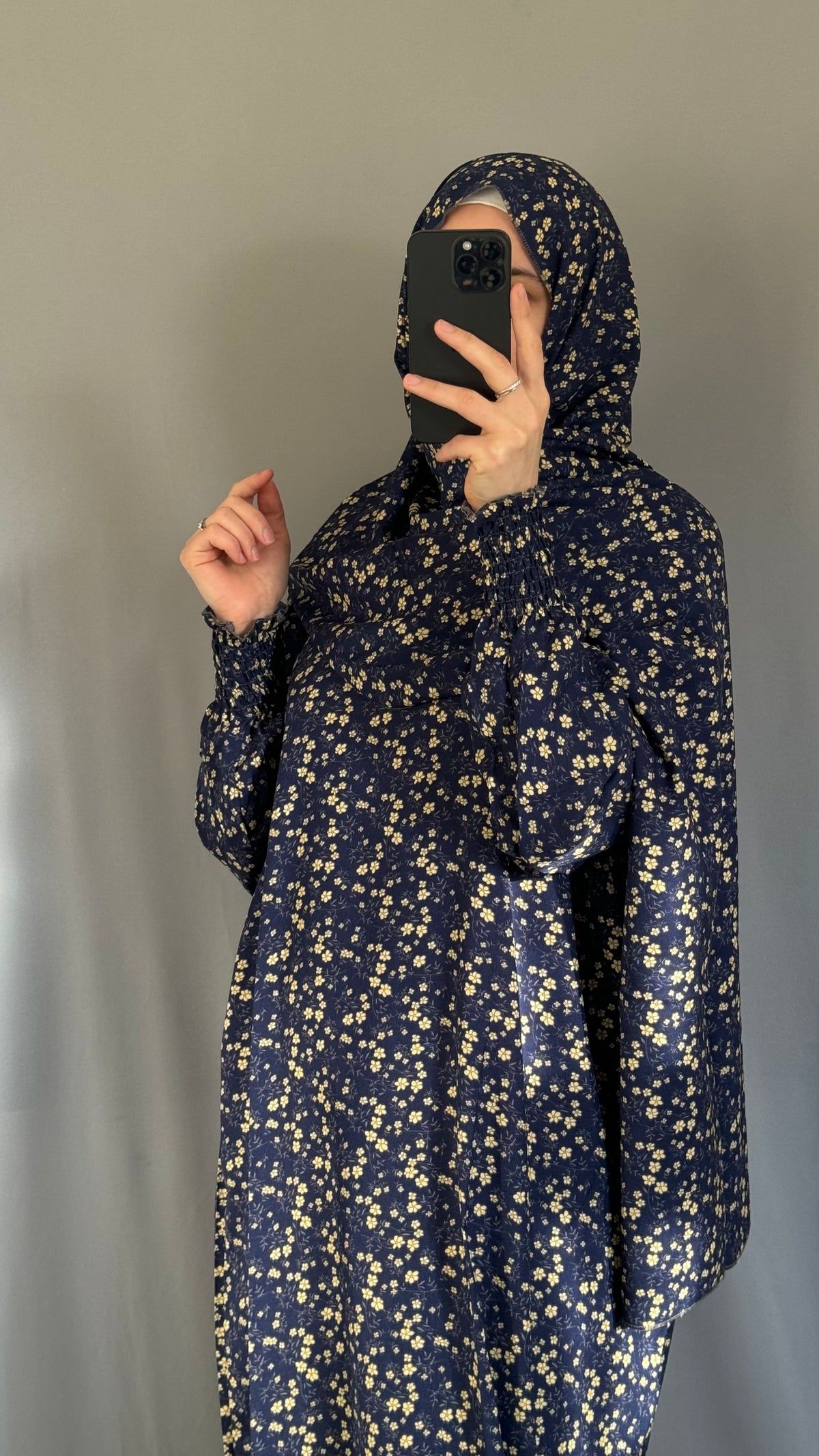 Elegant Navy Blue Prayer Dress, Prayer Outfit, Maxi Dress, Khimar, Islamic Dress, Prayer Abaya, Prayer set, Islamic gift, PrayerHijab, Umrah Abaya, Ramadan Abaya, One Size Prayer Dress