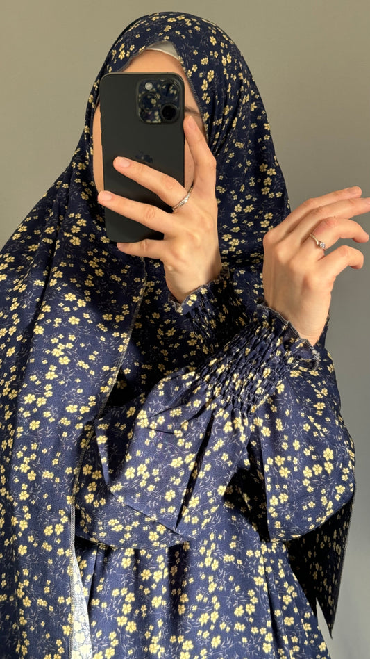 Navy Blue Prayer Dress / Overhead Abaya / Prayer Abaya Set / Prayer Dress for Woman / Prayer Clothes Muslim / Prayer Gown / Prayer Outfit/ Salah Dress / Namaz Dress