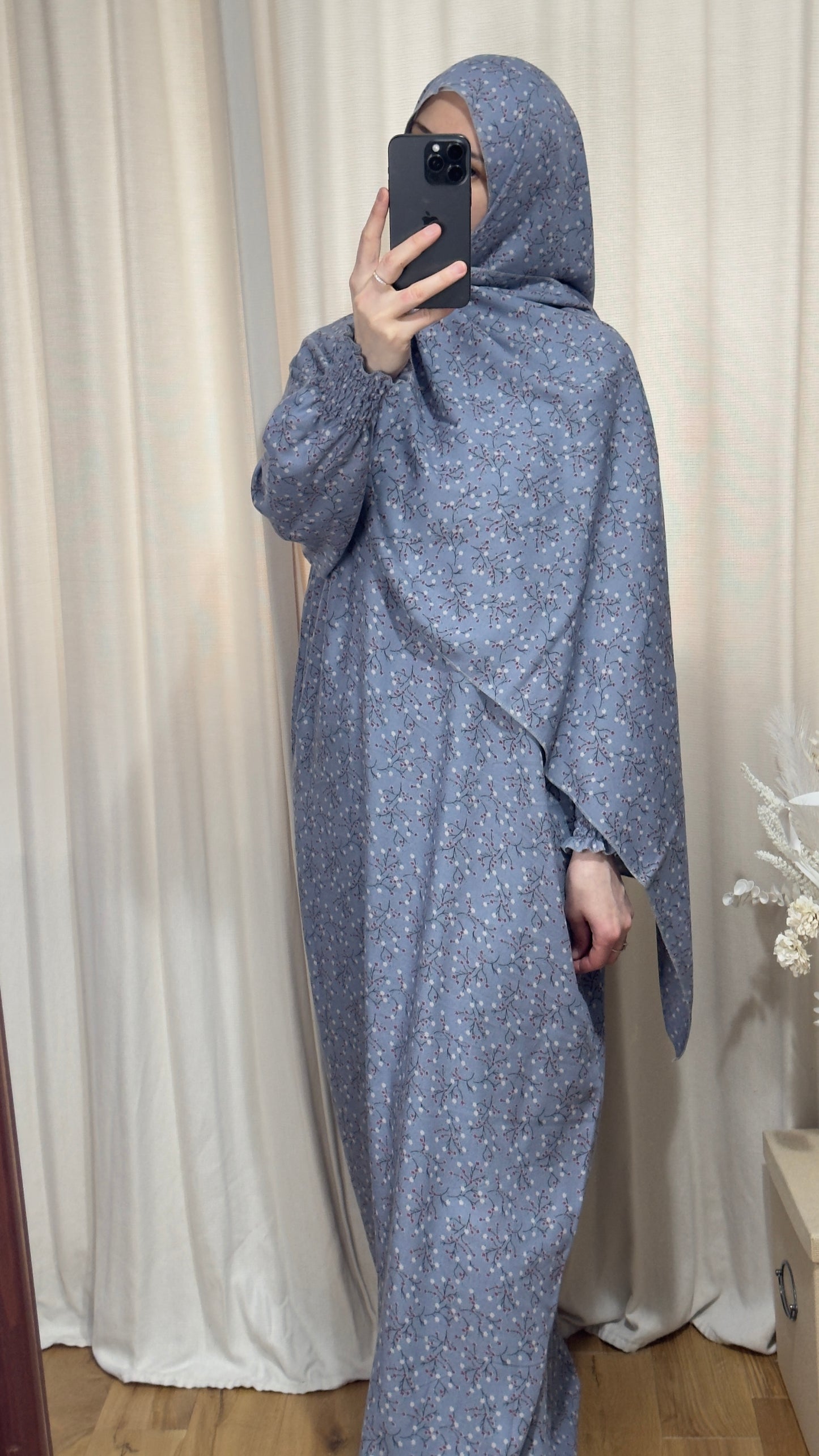 Blue Prayer Dress / Overhead Abaya / Prayer Abaya Set / Prayer Dress for Woman / Prayer Clothes Muslim / Prayer Gown / Prayer Outfit/ Salah Dress / Namaz Dress / Ramadan Outfit