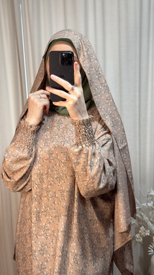 Dusty Pink One Piece Prayer dress with Built In Jersey Hijab, Prayer Abaya with integrated Hijab, Salah dress, Prayer set, Prayer outfit,Prayer clothes for women, Islamic Prayer dress, Ramadan Abaya