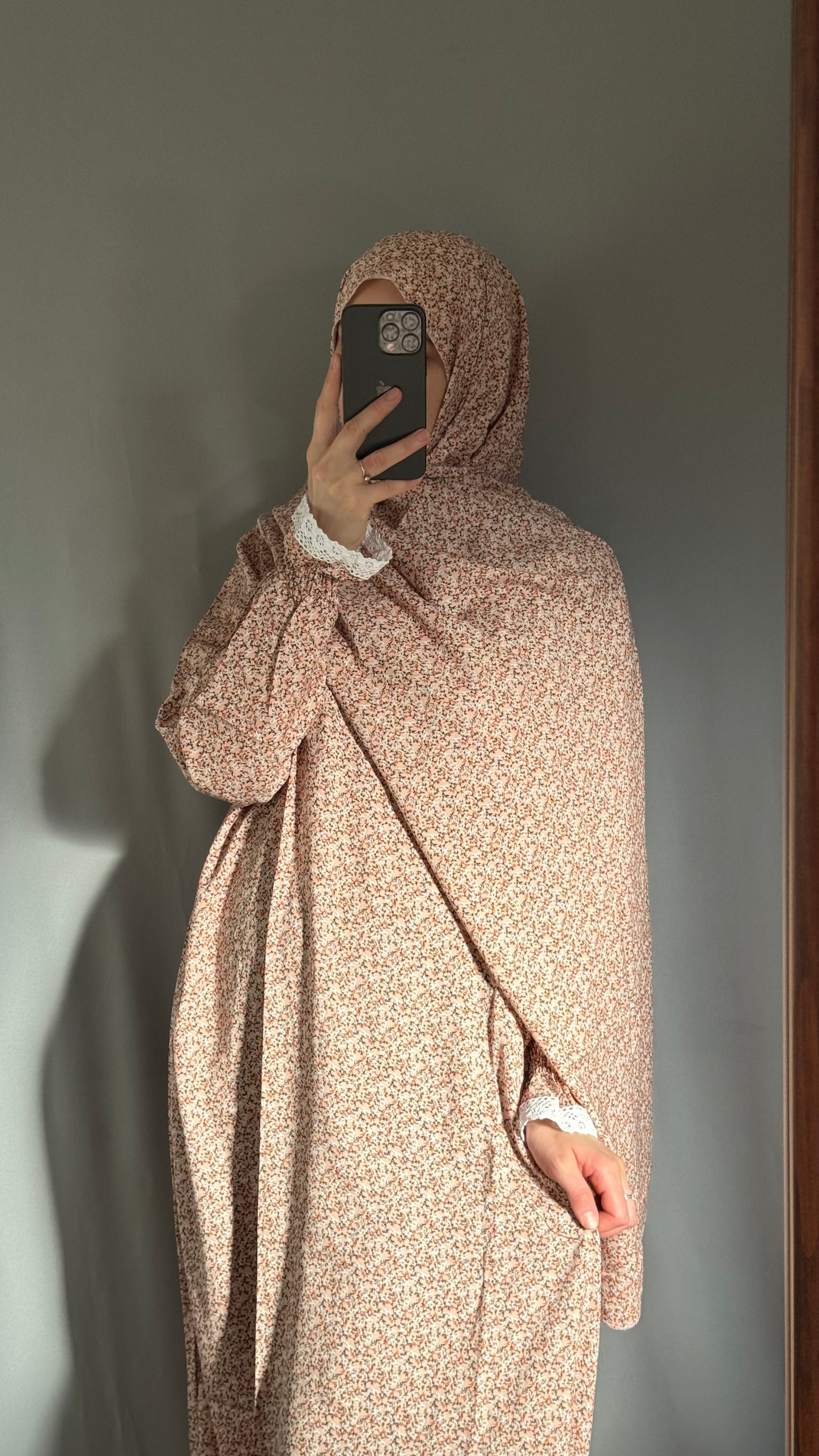 Floral Pink Prayer Dress, Prayer clothes for women, Islamic Prayer dress, Prayer Outfit, Prayer Set, Prayer Hijab, Salah dress, Islamic Gift, Muslim clothing, Prayer abaya