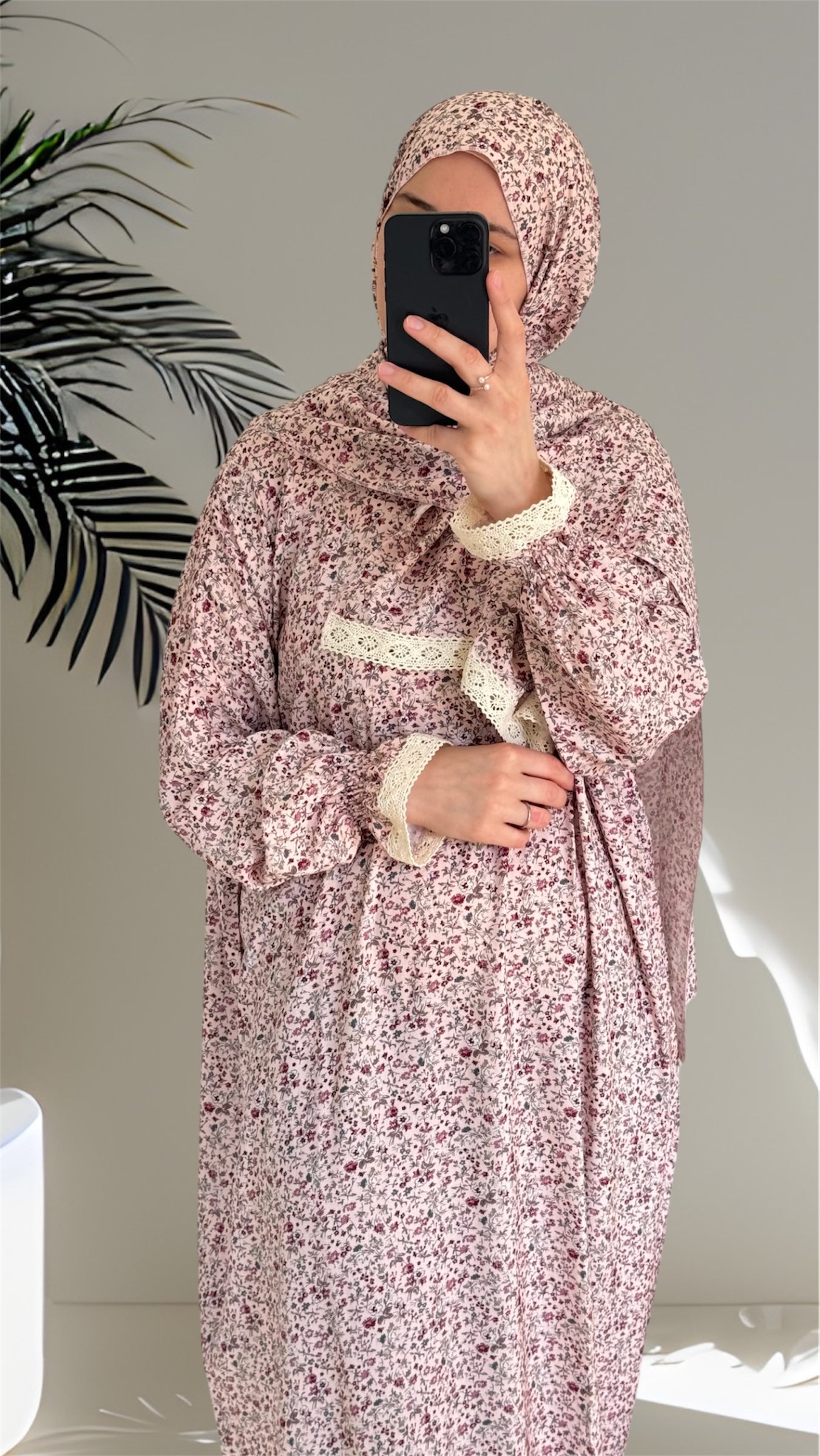 Overhead Abaya / Prayer Abaya Set / Pink Prayer Dress for Woman / Prayer Clothes Muslim / Prayer Gown / Prayer Outfit/ Salah Dress / Namaz Dress