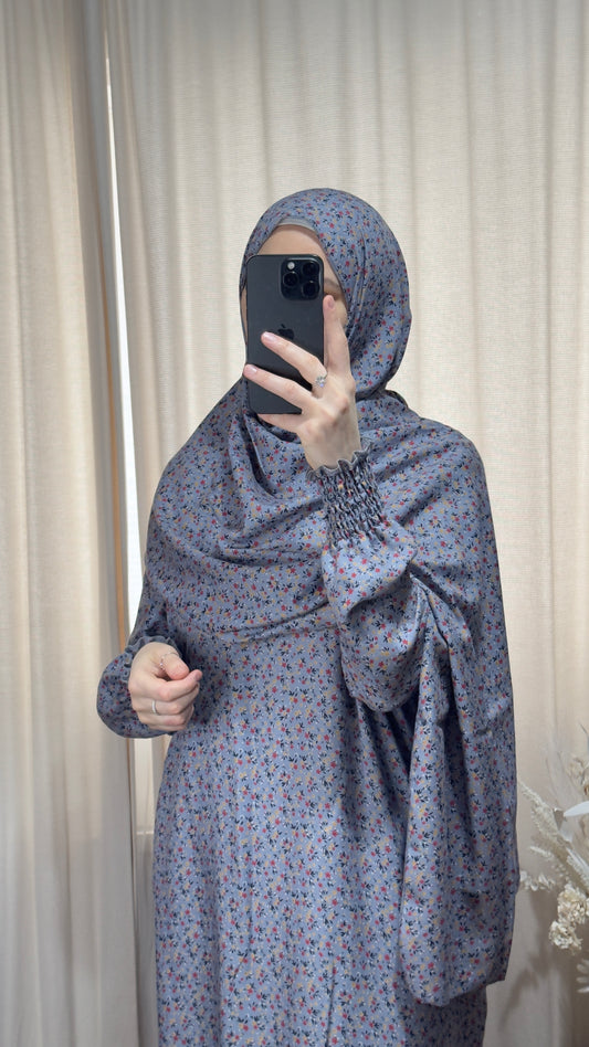 Blue Prayer Dress / Overhead Abaya / Prayer Abaya Set / Prayer Dress for Woman / Prayer Clothes Muslim / Prayer Gown / Prayer Outfit/ Salah Dress / Namaz Dress / Ramadan Outfit