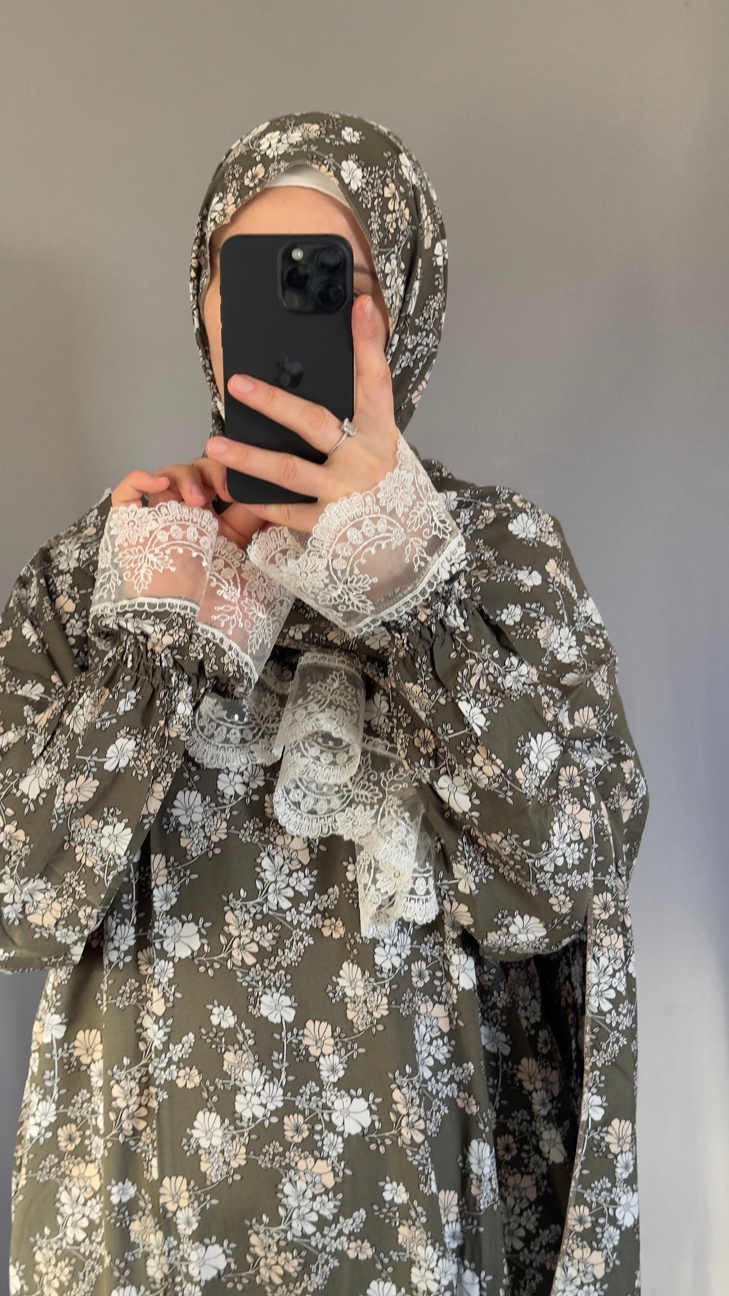 Olive Green Cotton Prayer Dress, Prayer clothes for women, Islamic Prayer dress, Prayer Outfit, Prayer Set, Prayer Hijab, Salah dress, Islamic Gift, Muslim clothing, Prayer abaya