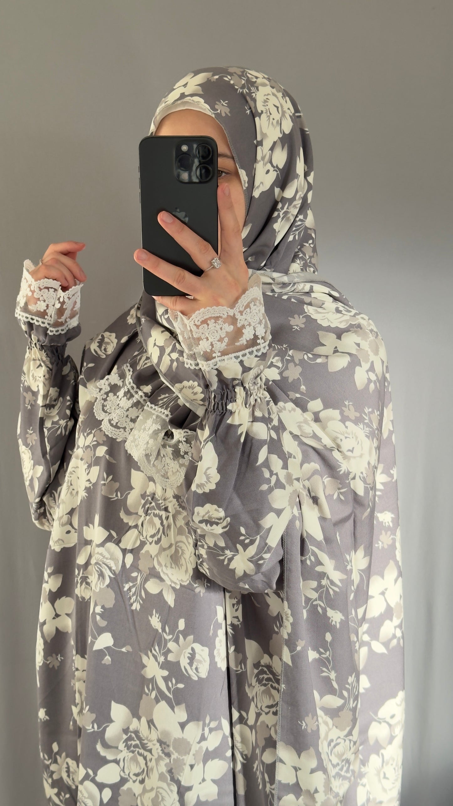 Grey Cotton Prayer Dress, Prayer clothes for women, Islamic Prayer dress, Prayer Outfit, Prayer Set, Prayer Hijab, Salah dress, Islamic Gift, Muslim clothing, Prayer abaya, Ramadan Dress
