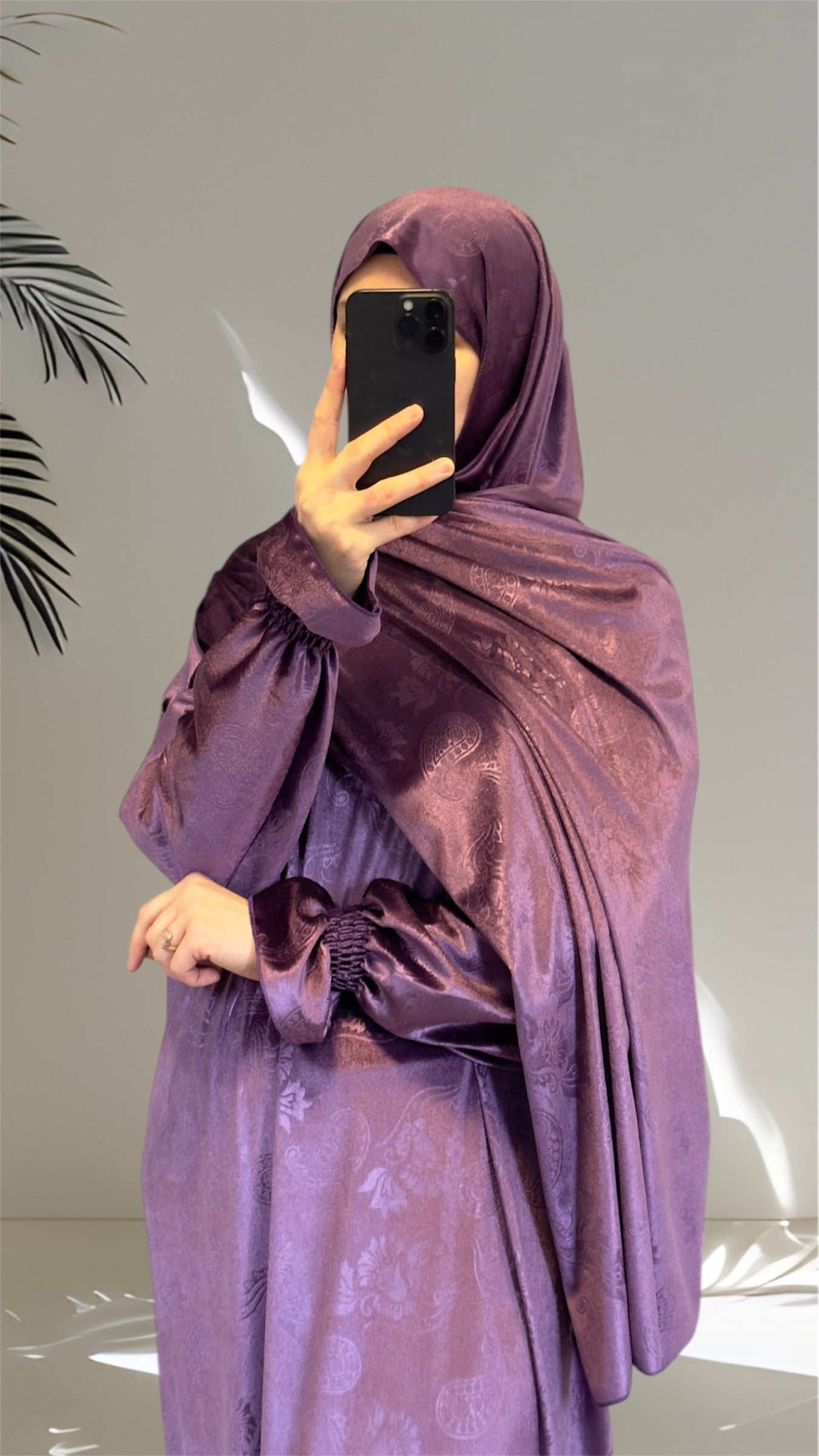 Purple Velvet Abaya, Prayer clothes for women, Islamic Prayer dress, Prayer Outfit, Prayer Set, Prayer Hijab, Salah dress, Islamic Gift, Muslim clothing, Prayer abaya