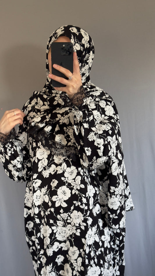 Luxury Black Prayer Dress, Prayer Jilbab, Prayer Abaya, Two Piece Prayer dress muslim, Salah dress, Prayer set, Prayer outfit, Prayer clothes woman, muslim Prayer dress, Islamic gift