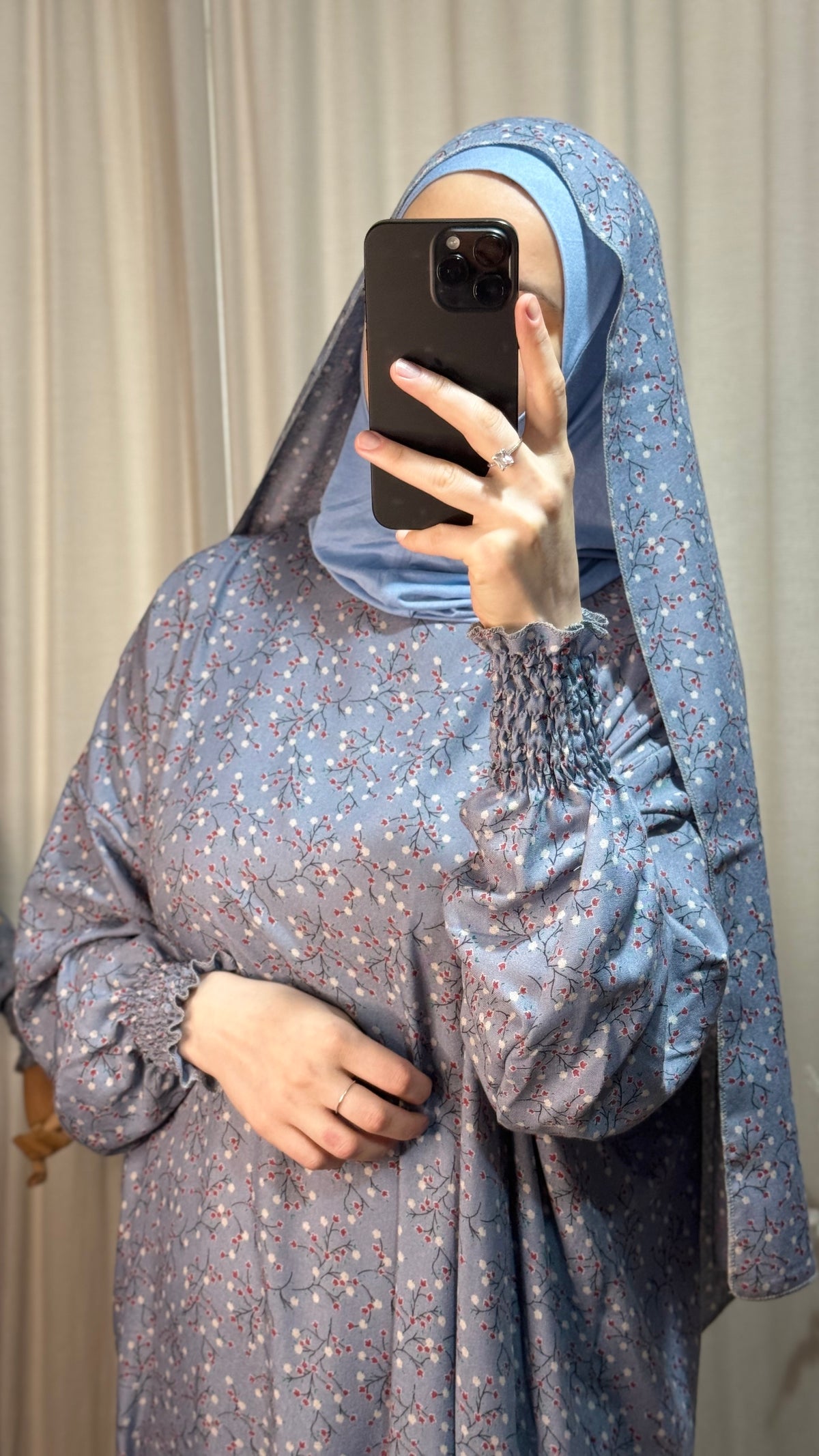 Light Blue One Piece Prayer dress with Built In Jersey Bonnet, Prayer Abaya with integrated Hijab, Salah dress, Prayer set, Prayer outfit,Prayer clothes for women, Islamic Prayer dress, Ramadan Abaya