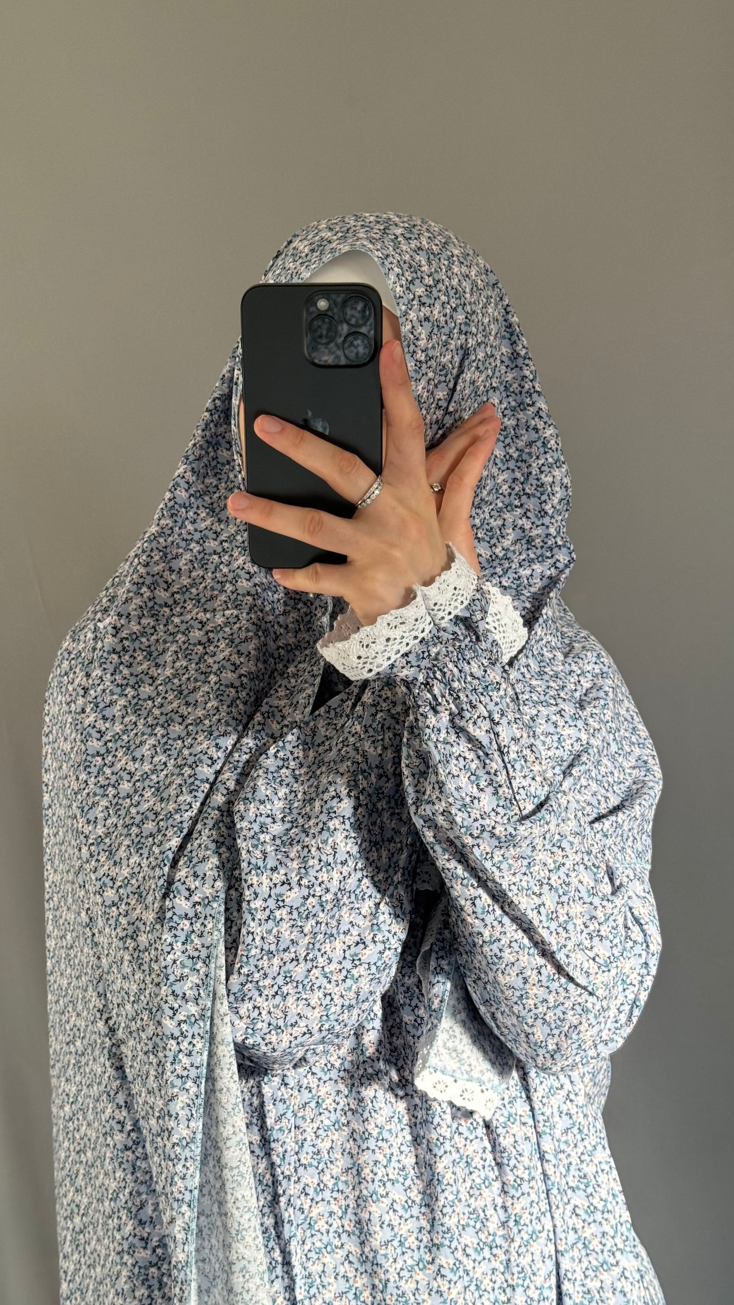 Blue Prayer Dress / Prayer Abaya / muslim one piece prayer garment / Modest prayer outfit / Travel-friendly prayer dress / One-size prayer garmen / Hijab-friendly dress for prayer / Prayer Dress with attached Hijab / Salah clothes