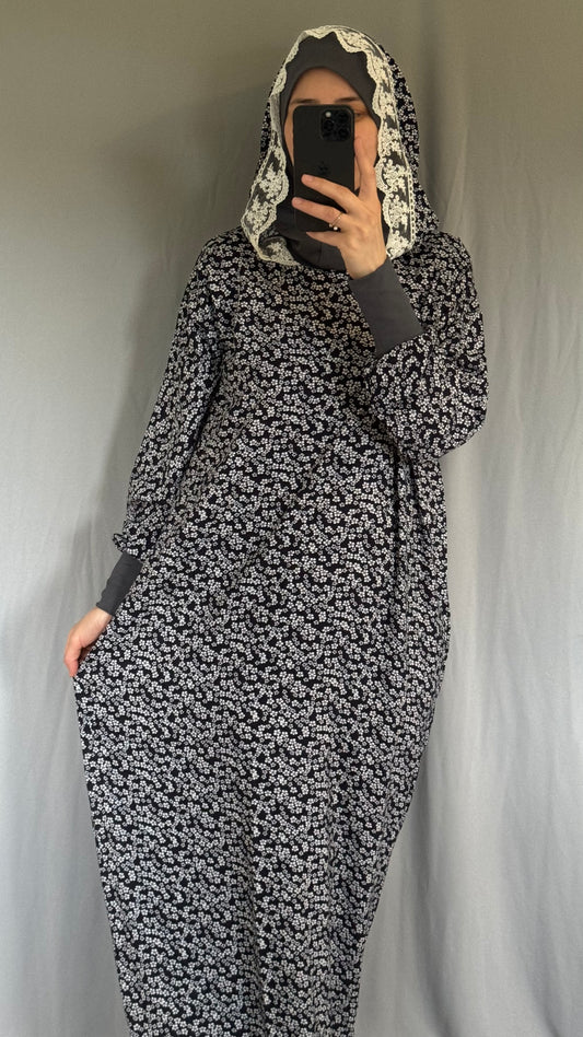 Prayer clothing / abaya gift set / clothes for prayer / prayer dress / plus size one piece pray clothes / cotton prayer robe/ prayer abaya ,Hooded Prayer Dress