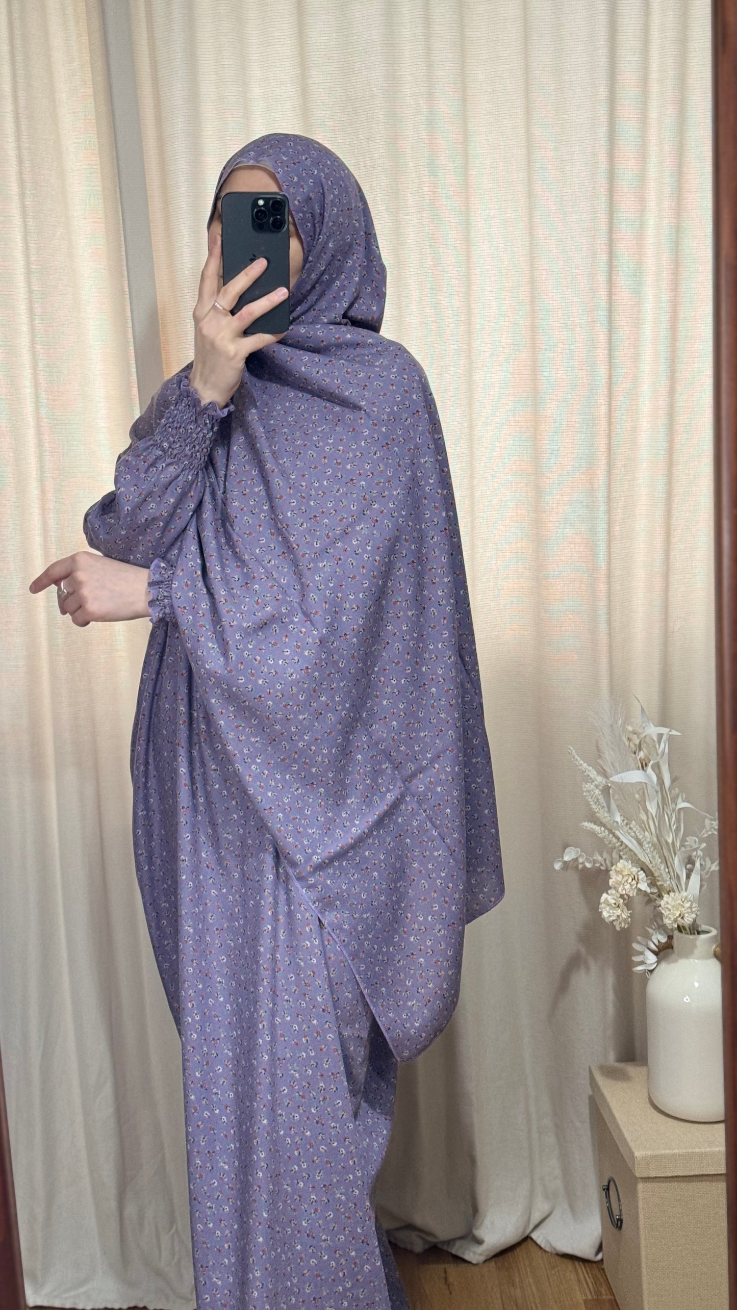Purple Prayer Dress, PrayerHijab, Prayer Outfit, Maxi Dress, Khimar, Islamic Dress, Prayer Abaya, Prayer set, Islamic gift, Umrah Abaya, Ramadan Abaya, One Size Prayer Dress, Eid gift