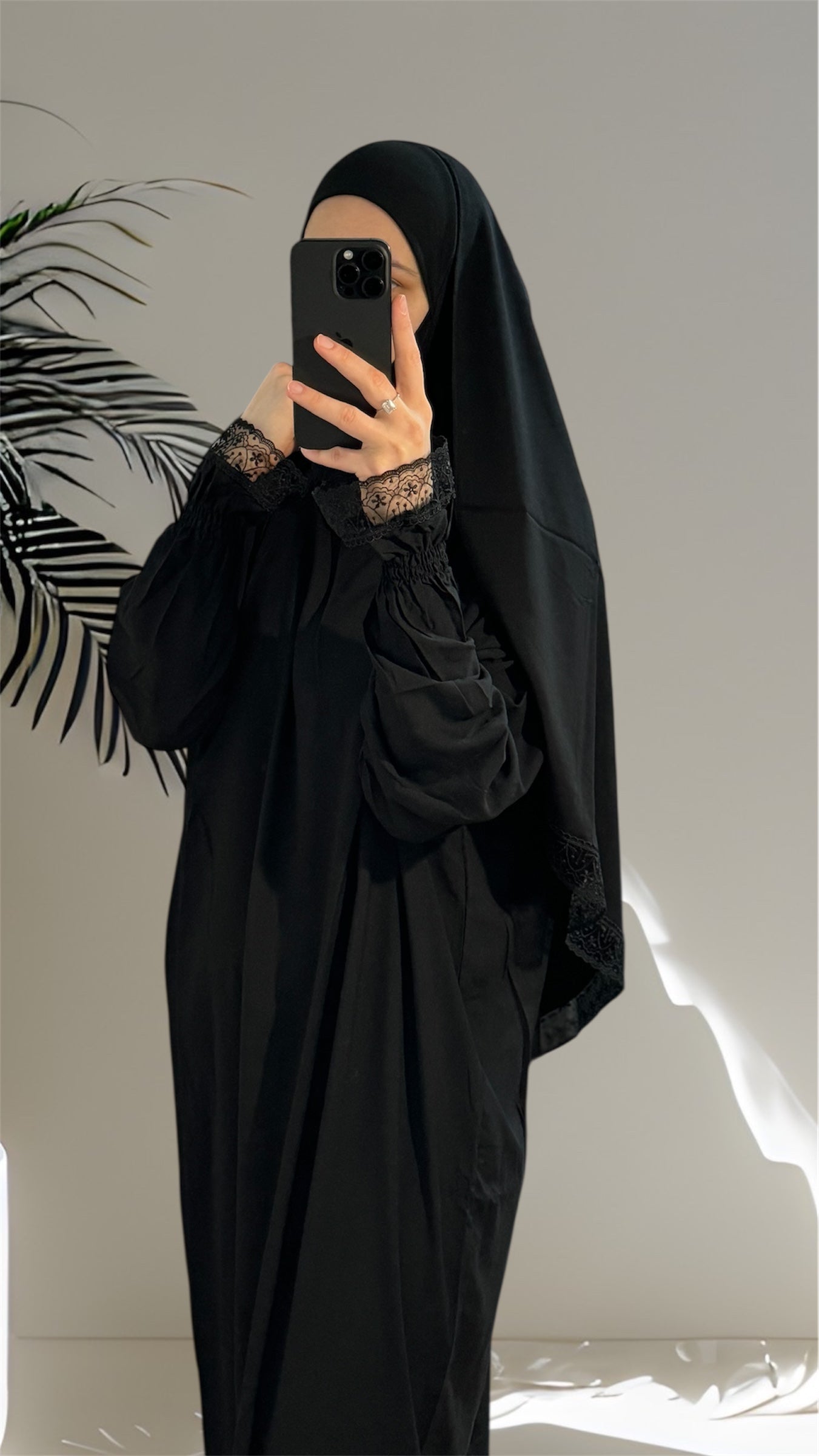 Black One Piece Prayer dress with Built In Jersey Bonnet, Prayer Abaya with integrated Hijab, Salah dress, Prayer set, Prayer outfit,Prayer clothes for women, Islamic Prayer dress, Ramadan Abaya