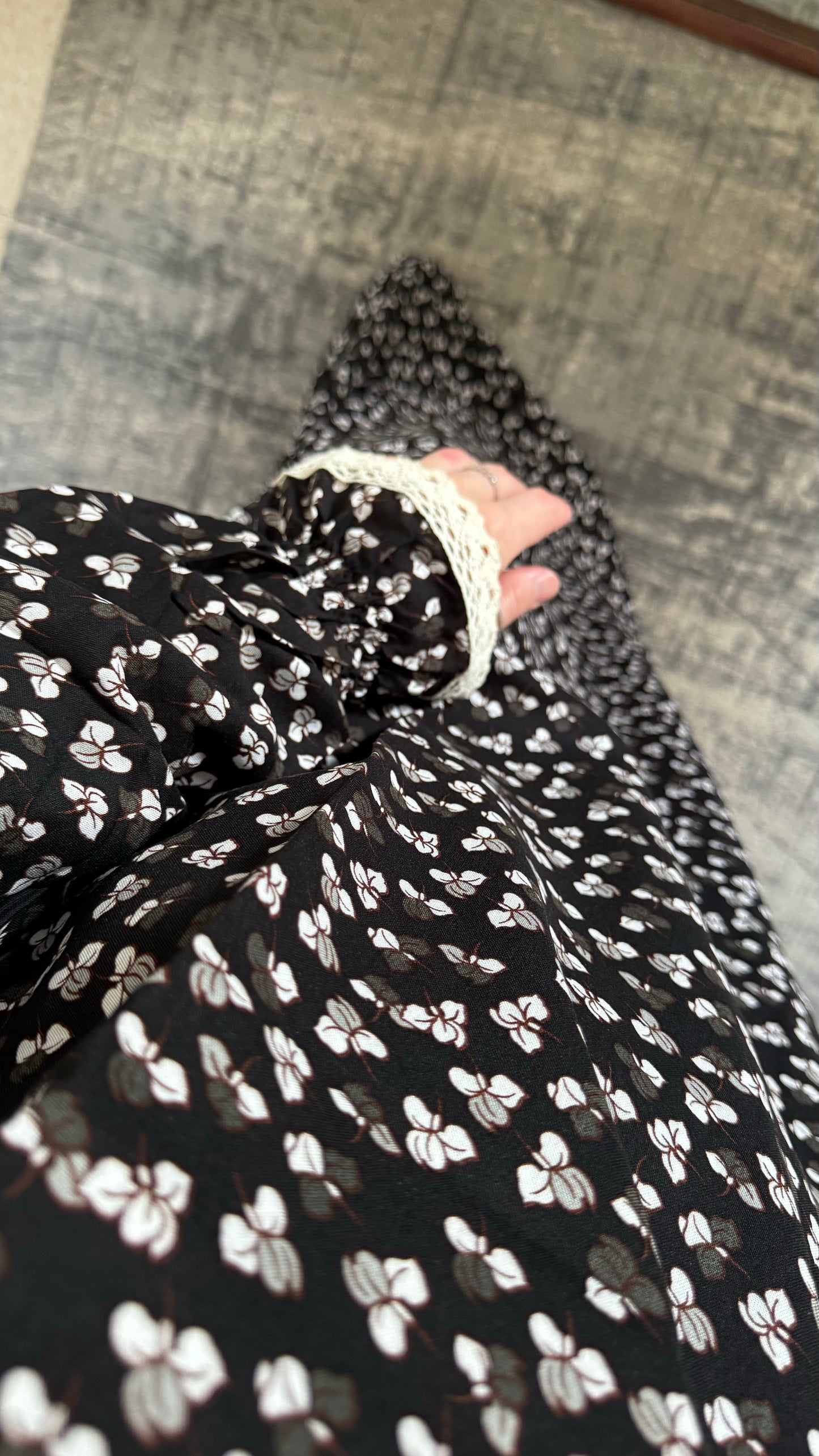 Floral Black Prayer Dress / Overhead Abaya / Prayer Abaya Set / Prayer Dress for Woman / Prayer Clothes Muslim / Prayer Gown / Prayer Outfit/ Salah Dress / Namaz Dress