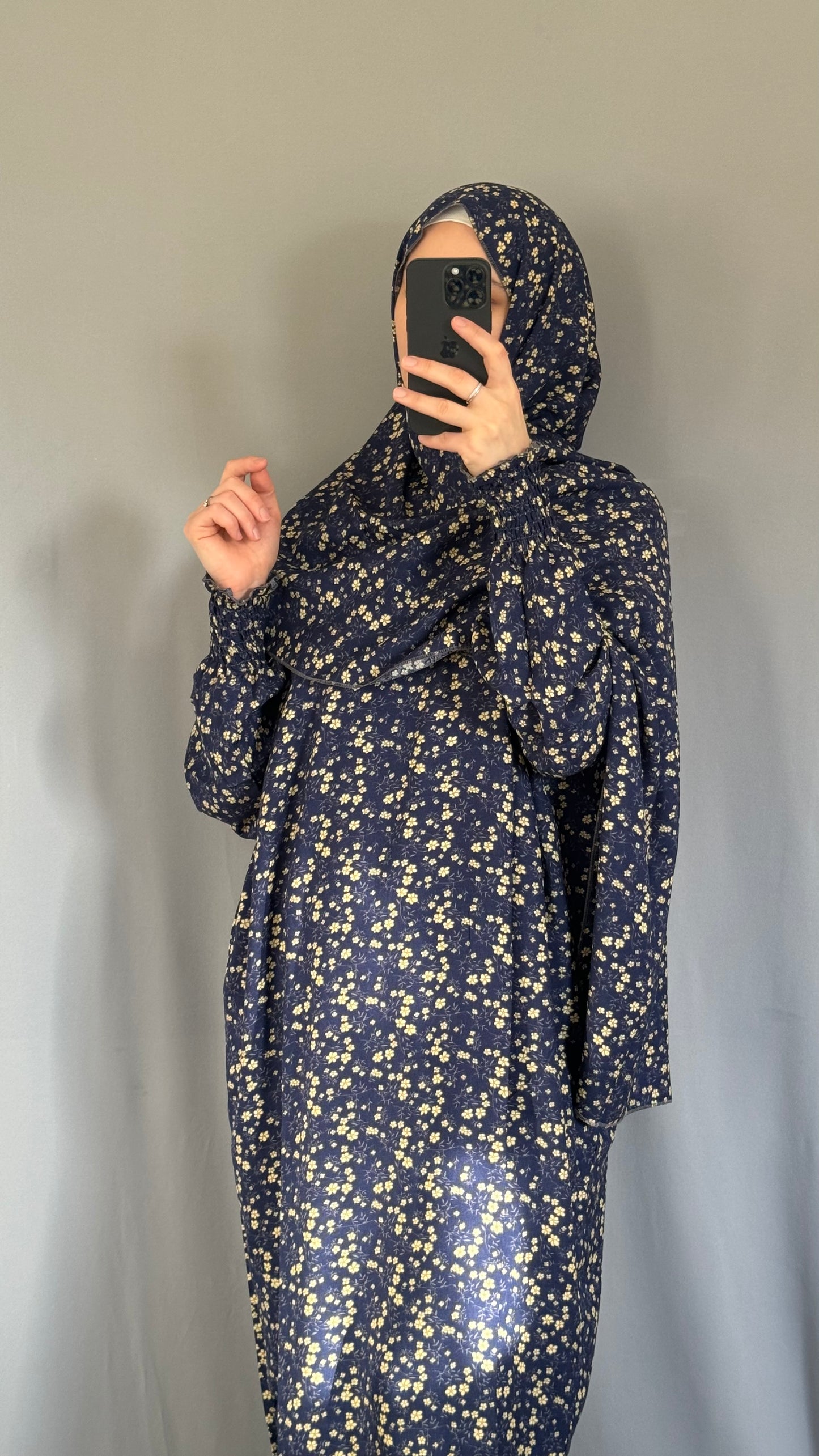 Navy Blue Prayer Dress / Overhead Abaya / Prayer Abaya Set / Prayer Dress for Woman / Prayer Clothes Muslim / Prayer Gown / Prayer Outfit/ Salah Dress / Namaz Dress