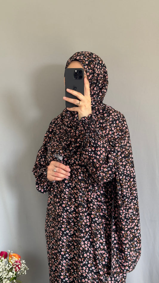 Cotton prayer dress / Modest prayer outfit / Travel-friendly prayer dress / One-size prayer garmen / Hijab-friendly dress for prayer / Prayer Dress with attached Hijab / Prayer Set