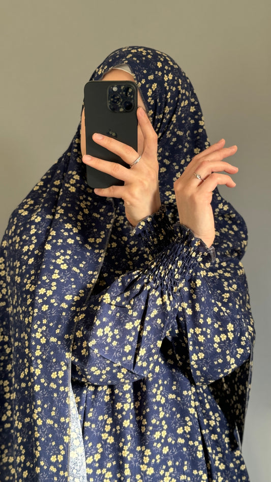 Elegant Navy Blue Prayer Dress, Prayer Outfit, Maxi Dress, Khimar, Islamic Dress, Prayer Abaya, Prayer set, Islamic gift, PrayerHijab, Umrah Abaya, Ramadan Abaya, One Size Prayer Dress